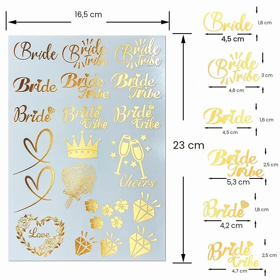 Bride Tribe Tattoos - Gold