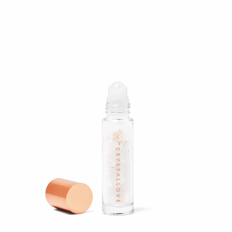 CRYSTALLOVE Oil Bottle 10 ml - Cristallo di rocca - Cristalli di olio Rollon per oli, profumi, cosmetici, massaggi - Bottiglie di vetro per oli essenziali - Roller - Roller di vetro ricaricabile