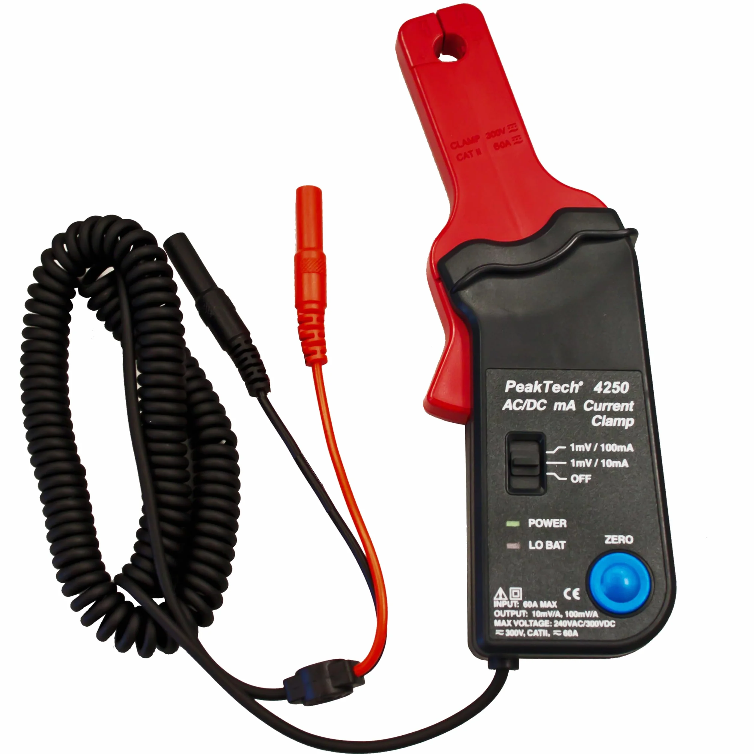 PeakTech P 4250 Adattatore per pinza amperometrica per multimetro AC/DC 4 mm