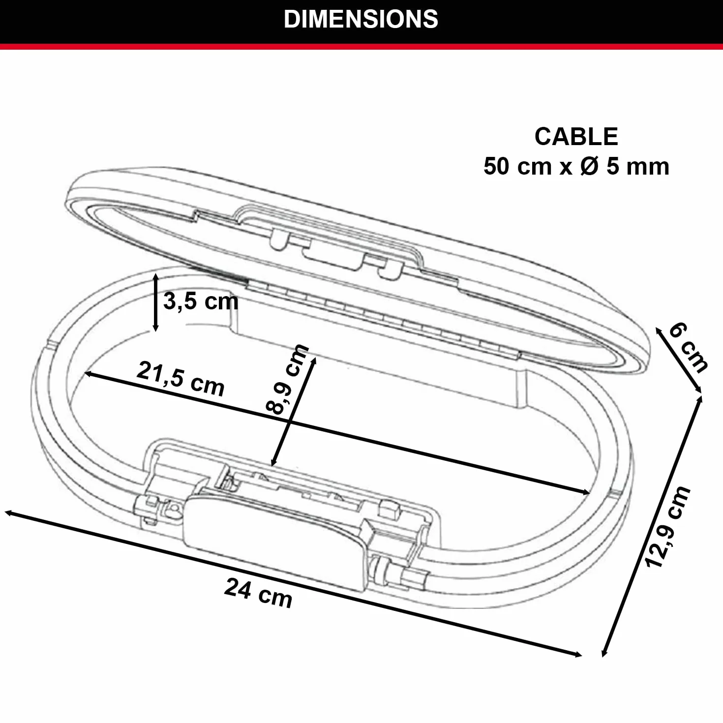 Master Lock Cassaforte Nomade Combinazione 5900EURDWHT Bianco 6 cm x 24 cm x 12.9 cm