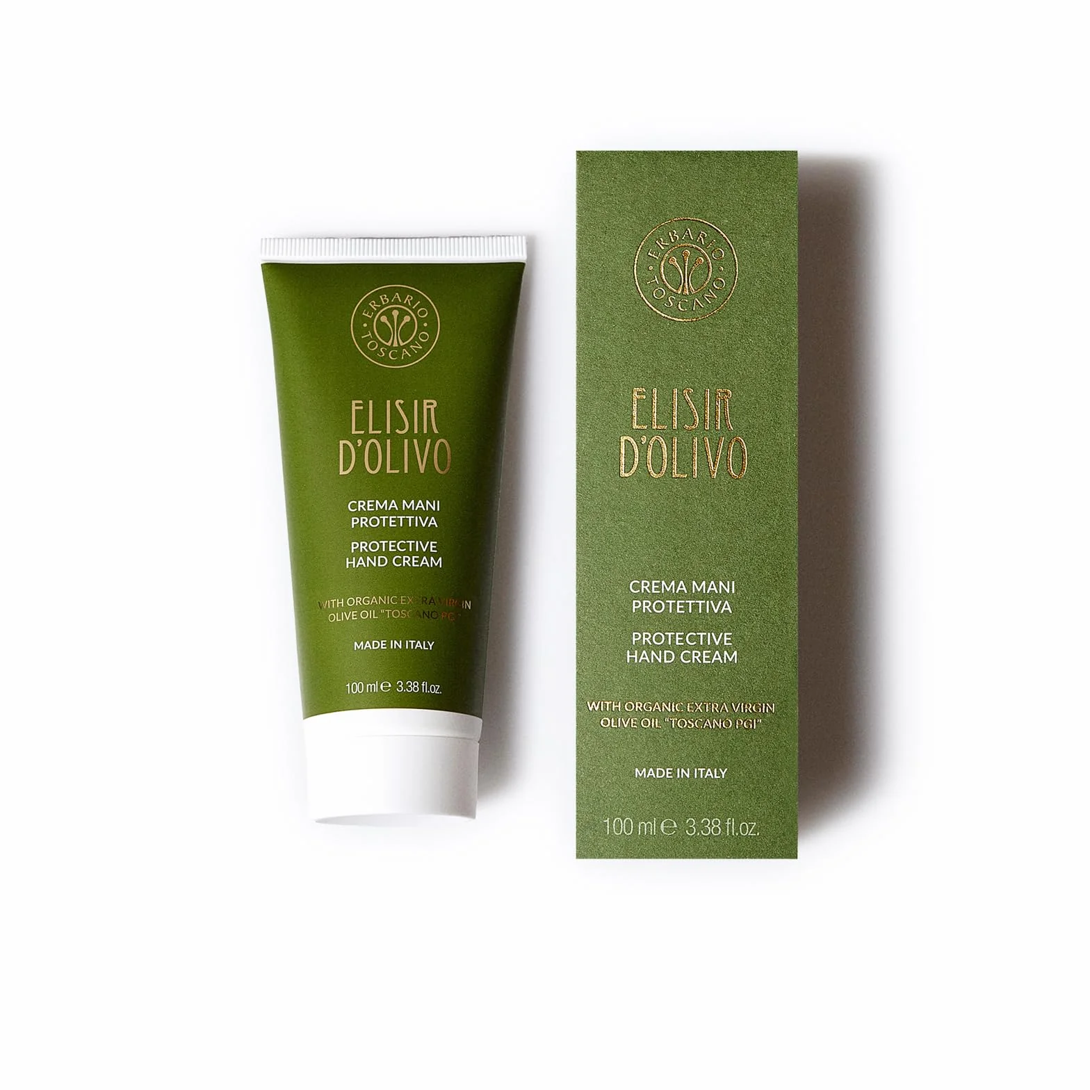 ERBARIO TOSCANO - Crema Mani Protettiva Elisir D'Olivo Trattamento Nutriente e Ristrutturante con Olio Extra Vergine di Oliva Bio Toscano IGP 100ml