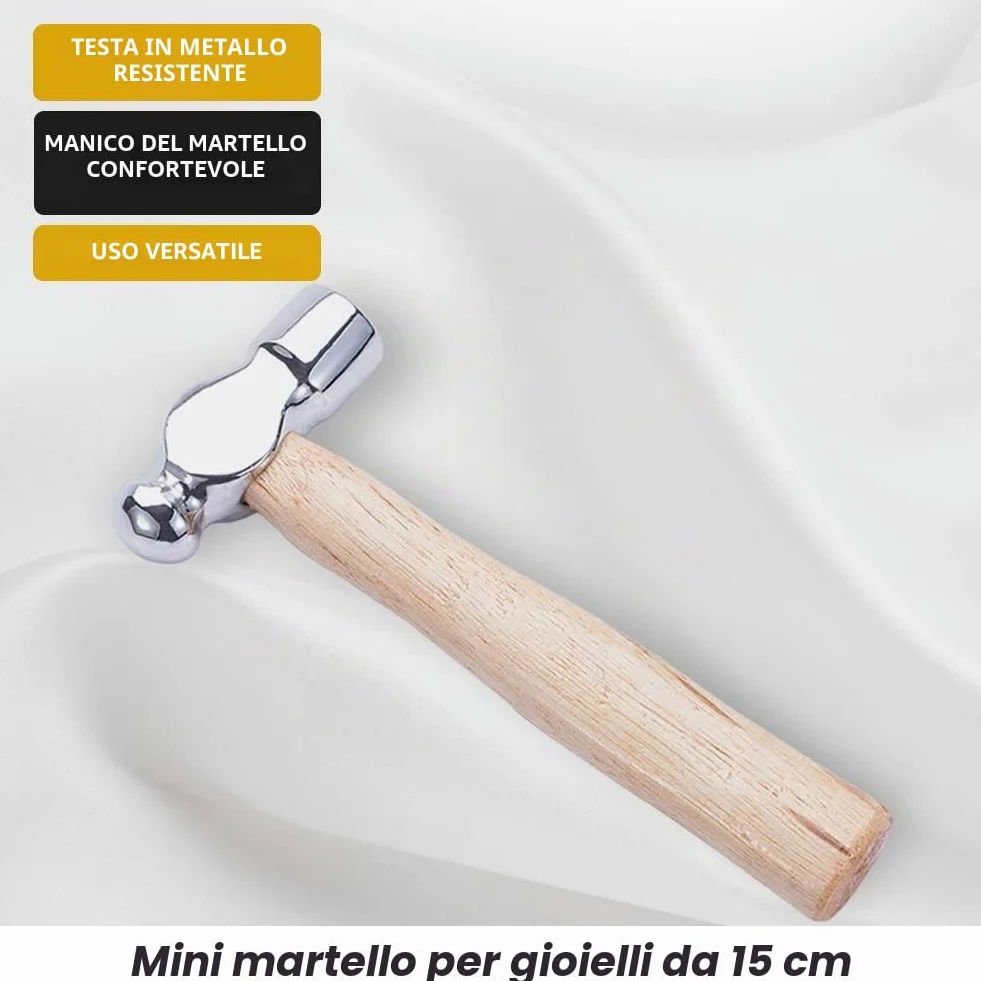 BENECREAT 6 Pollice Mini Martello Testa di Ferro Palla Pein per Gioielli Fai Da Te