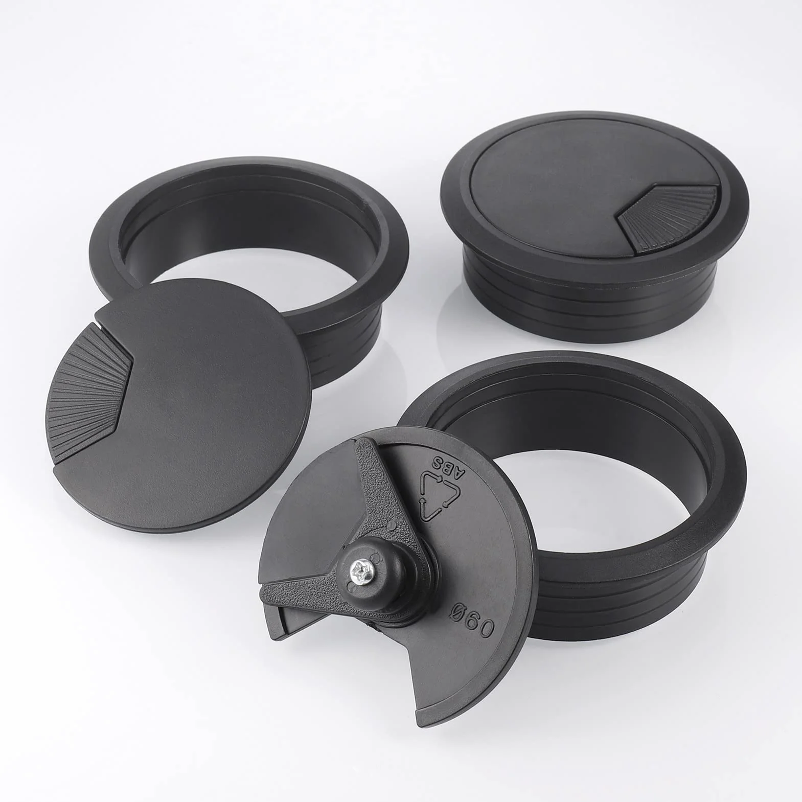 Passacavi Scrivania Diametro 60 mm da Incastrare Copri Foro di Copertura per Organizzare Filo 10 Pezzi con Sega a Tazza