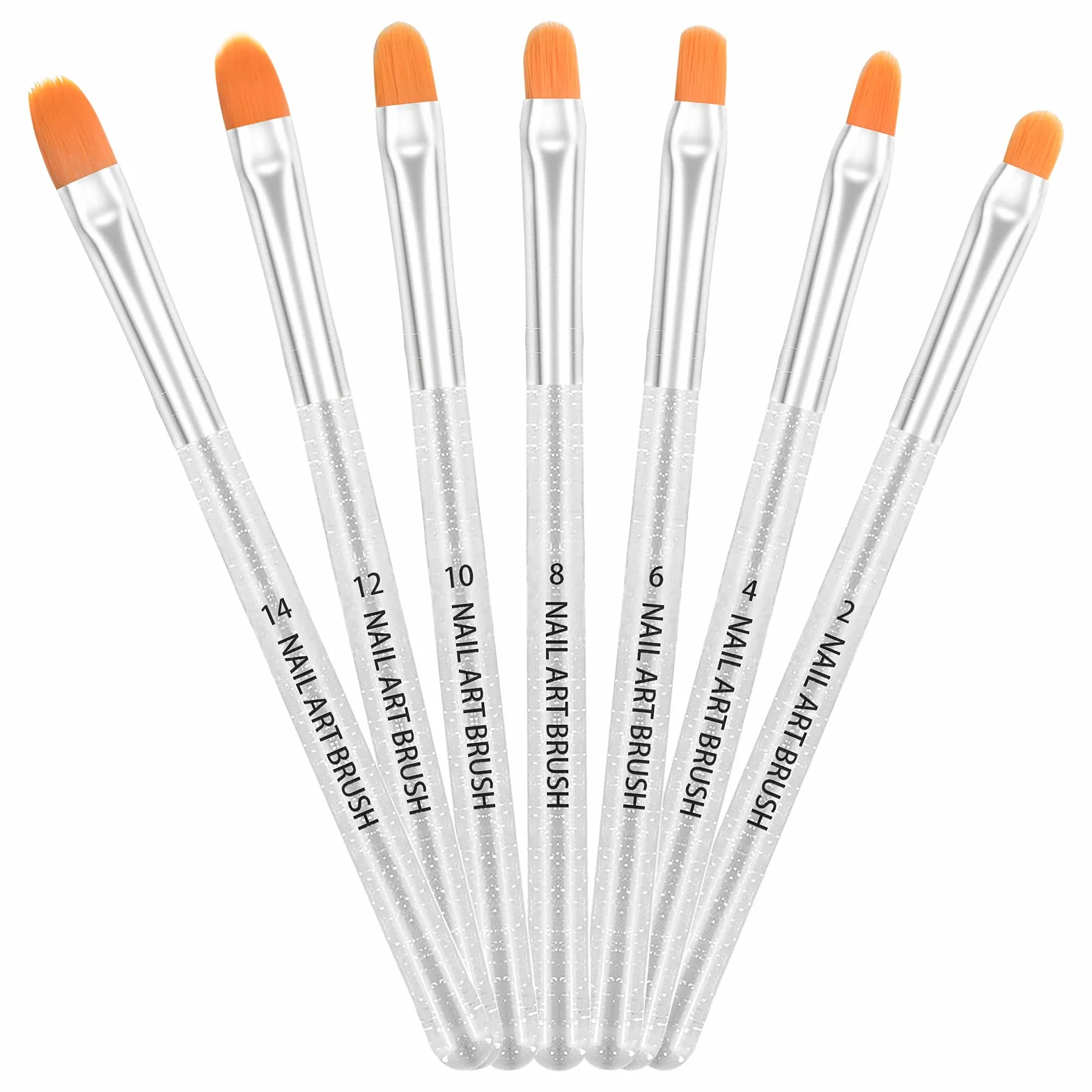 7 Pezzi Pennelli per Unghie Set, Pennello Gel Unghie, Gel UV e Spazzola di Arte del Chiodo per Unghie in Acrilico, Spazzola per Ricostruzione Unghie Gel UV per Pittura Penna Strumento (B)