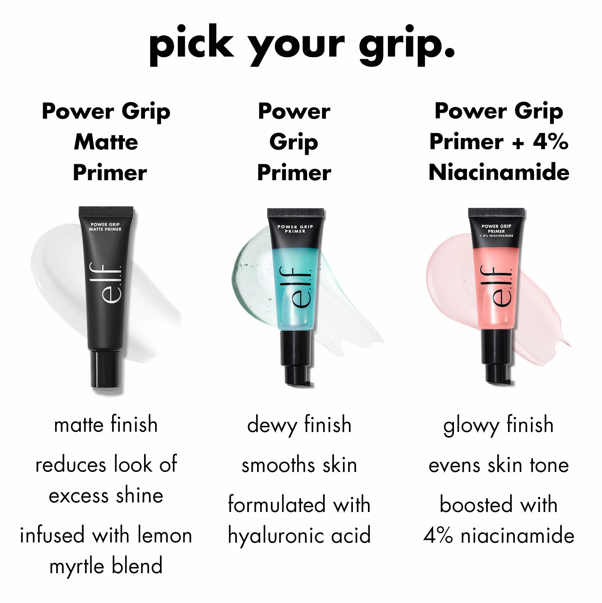 e.l.f. Power Grip Primer + 4% Niacinamide, Gel-Based & Hydrating Face Primer, Evens Skin & Brightens, Grips Makeup, Vegan & Cruelty-Free, 0.811 Fl Oz