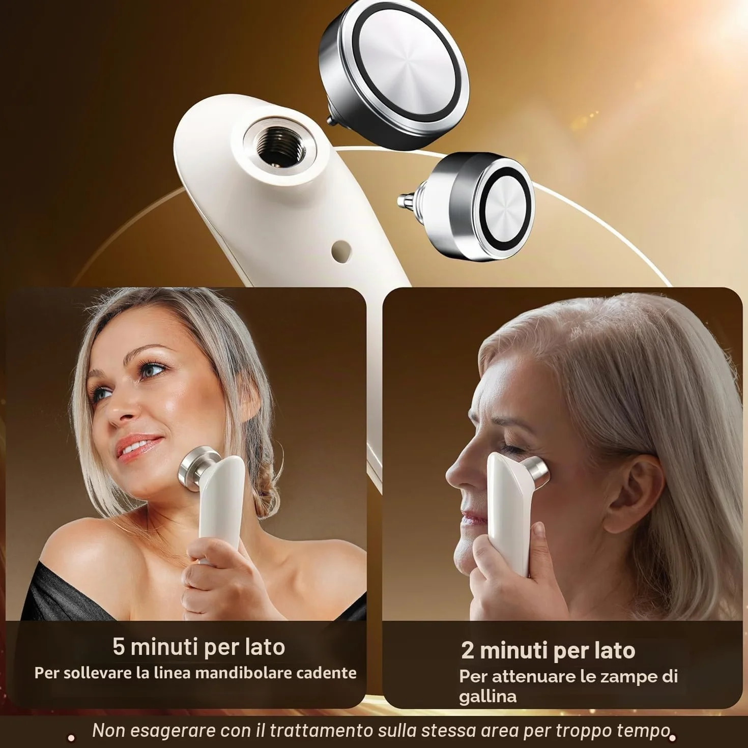 RF Radiofrequenza viso e corpo macchina rassodante – Professionale Home RF Lifting Skin Care Anti Aging Device – Effetti salone / più sicuro (bianco)