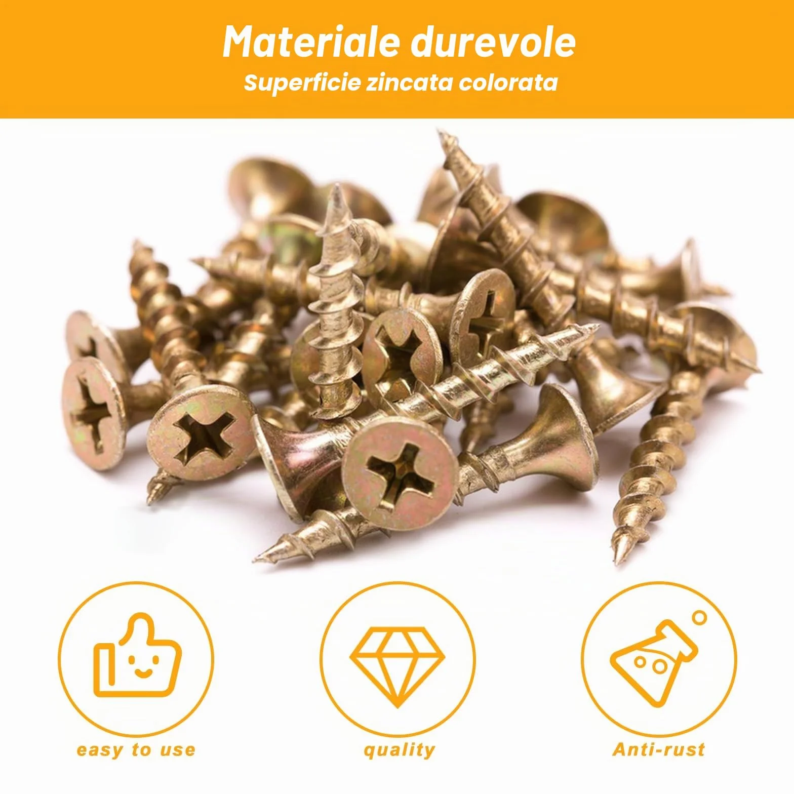 Set di viti autoperforanti M3 M3,5 M4, viti per legno testa piana, assortimento universale, viti a brugola filettatura completa