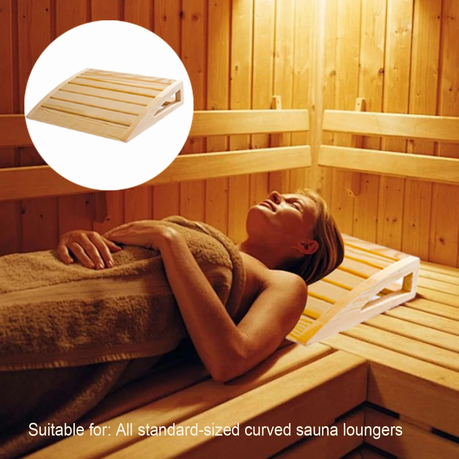 Poggiatesta sauna in legno 2 pezzi cuscino ergonomico per sauna