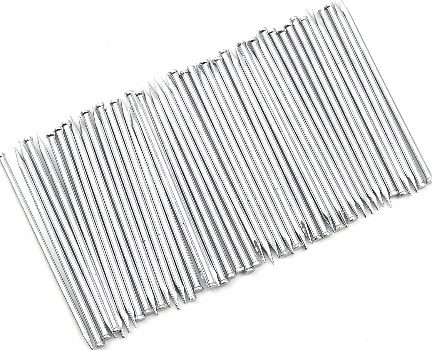Design61 Perni in Acciaio 1,5 x 45 mm Testa Piatta Zincata per Battiscopa