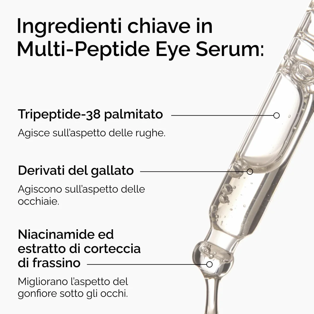 The Ordinary Multi-Peptide Eye Serum, Siero occhi Multi-Peptide, Formula anti-età per, le rughe perioculari, occhiaie e contorno occhi, 15ml