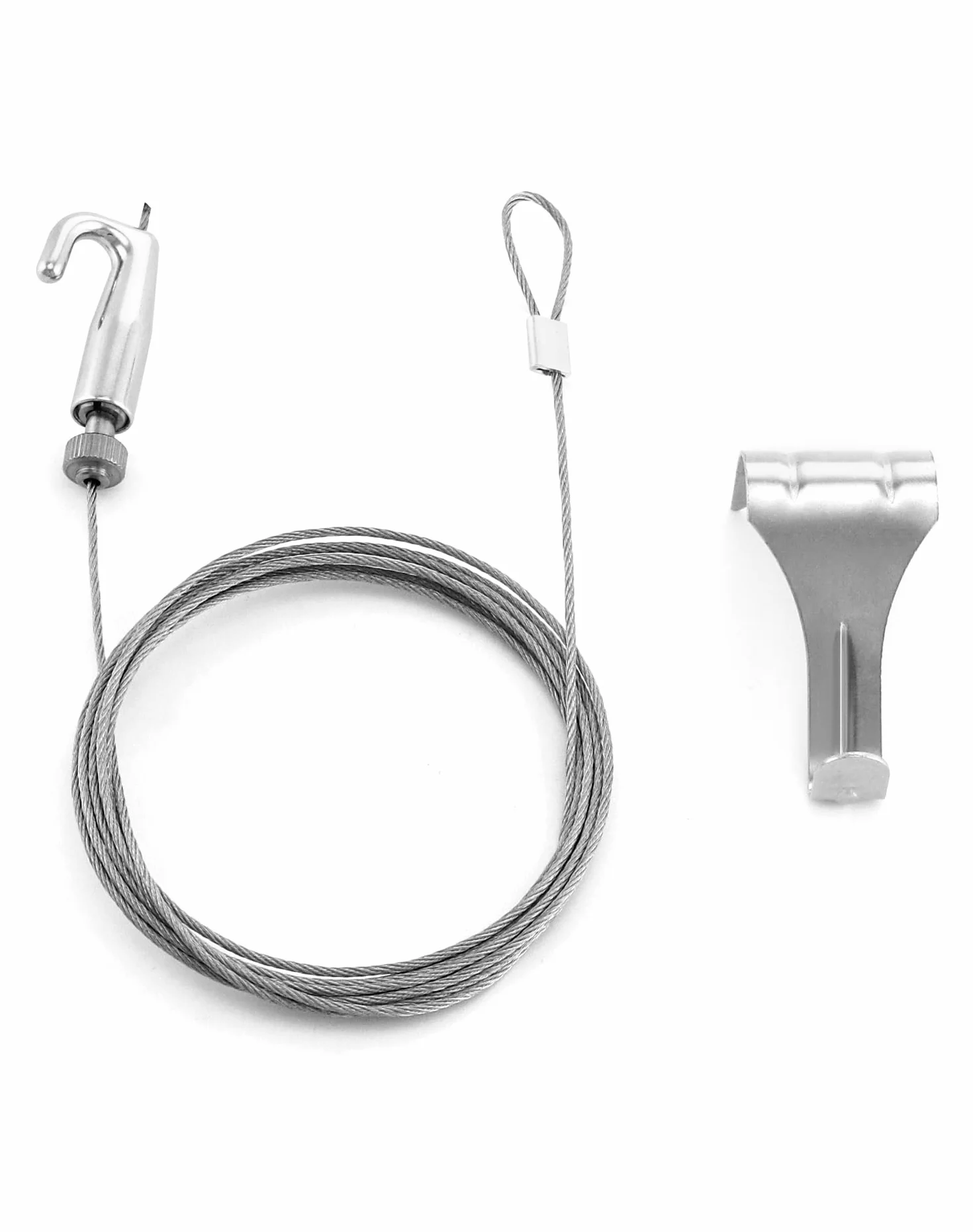 QWORK Cavo per Appendere Quadri Filo di Sospensione 2m x Ø1.5mm Acciaio Inox Gancio Regolabile 40kg 20 Pezzi