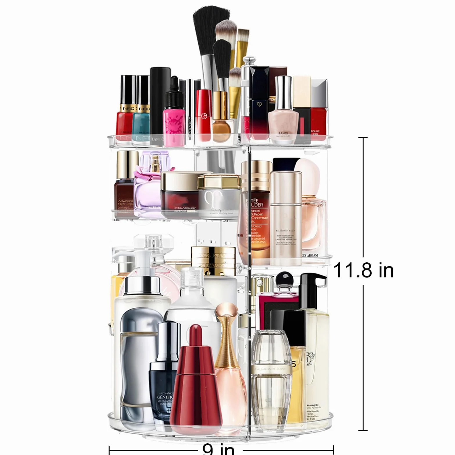 Organizzatore di Trucco, Organizer Bagno Rotazione 360 Gradi Grande Capacità 7 Strati Regolabili in Altezza Adatto per Pennelli da Trucco Rossetti per Camera da Letto, Bagno, Comò o Piano di Lavoro