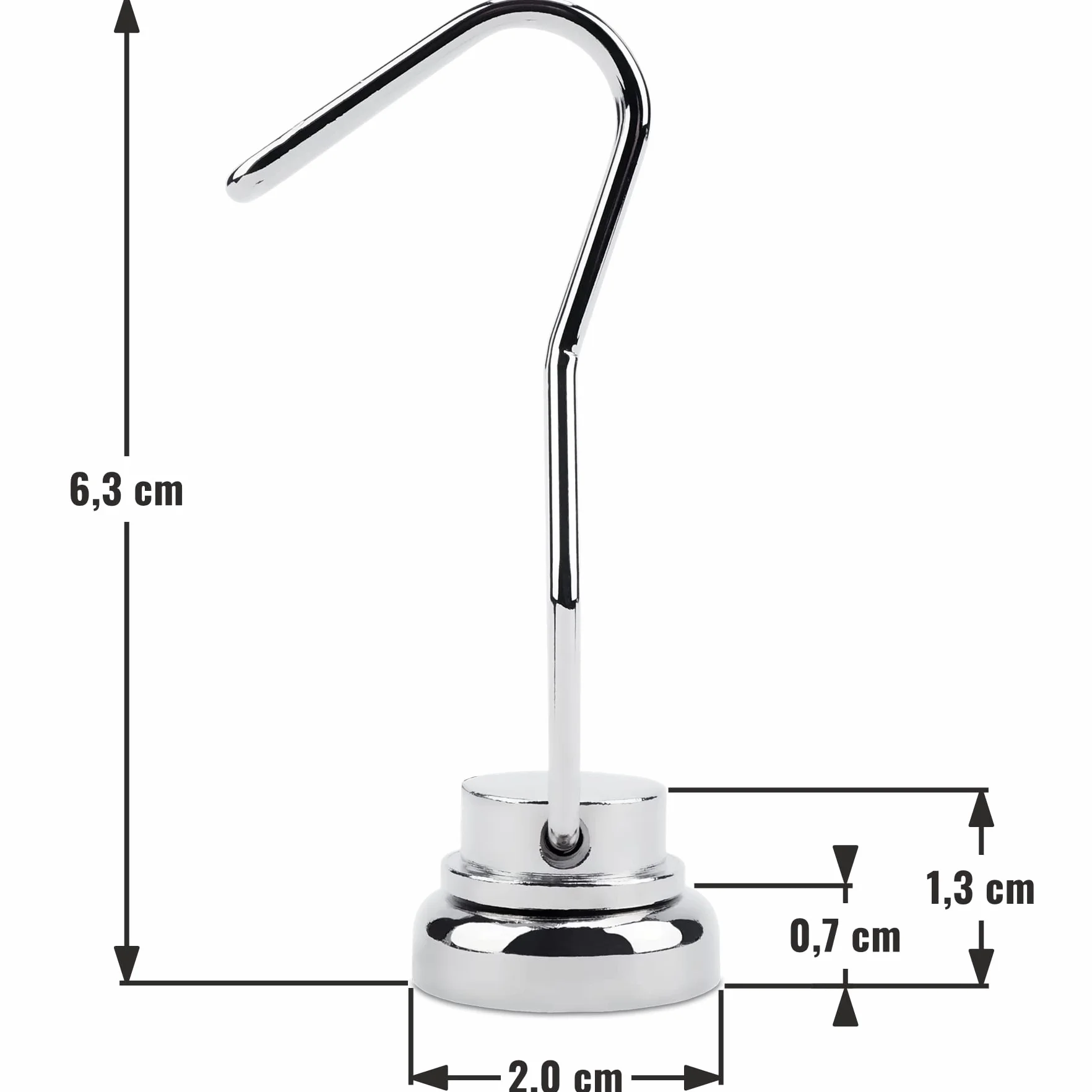 Magnete al neodimio con gancio girevole Ø20 x H63 mm 12 kg 4 pezzi