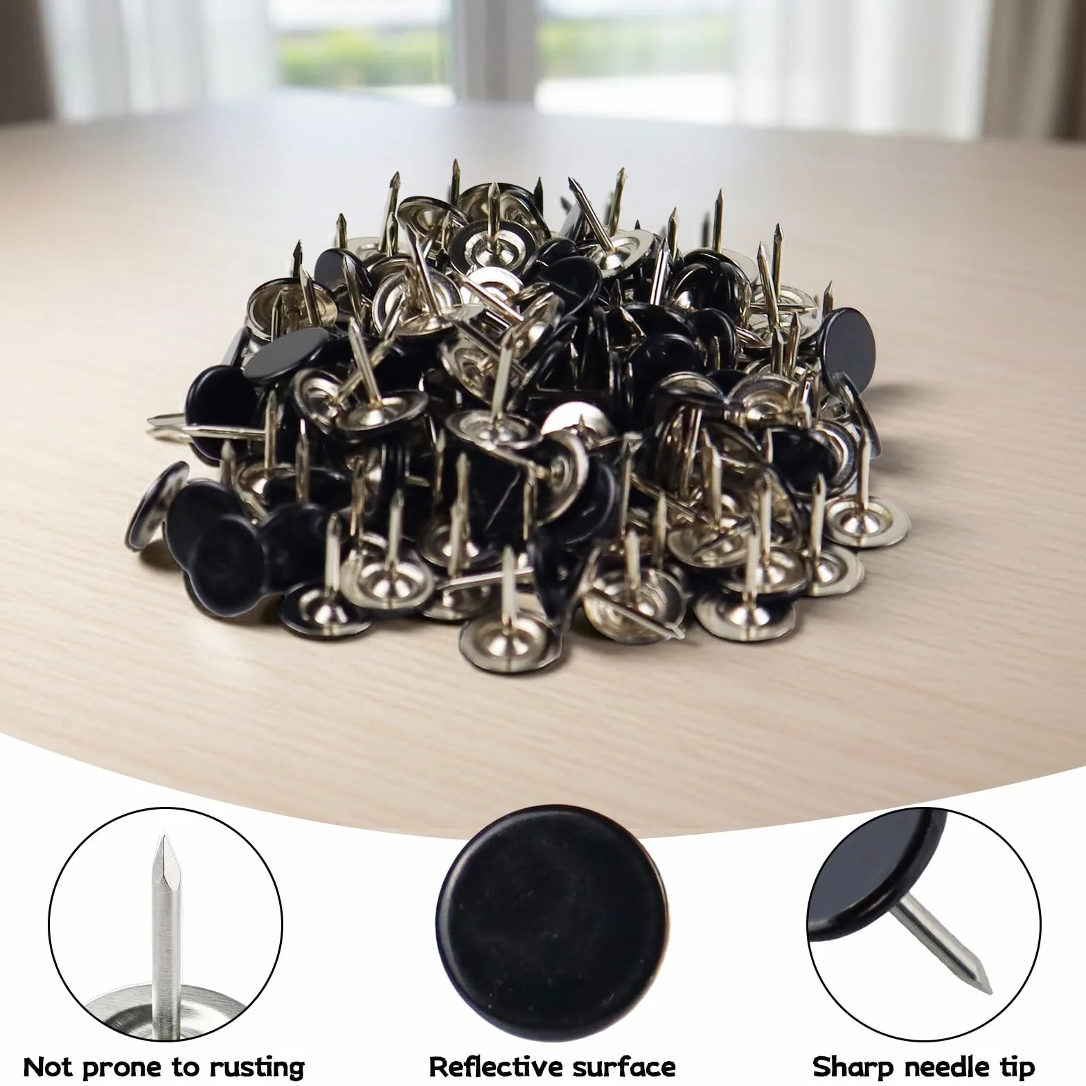 Chiodi per Tappezzeria Testa Piatta 150 Pezzi 11mmx13mm Nero Decorativi