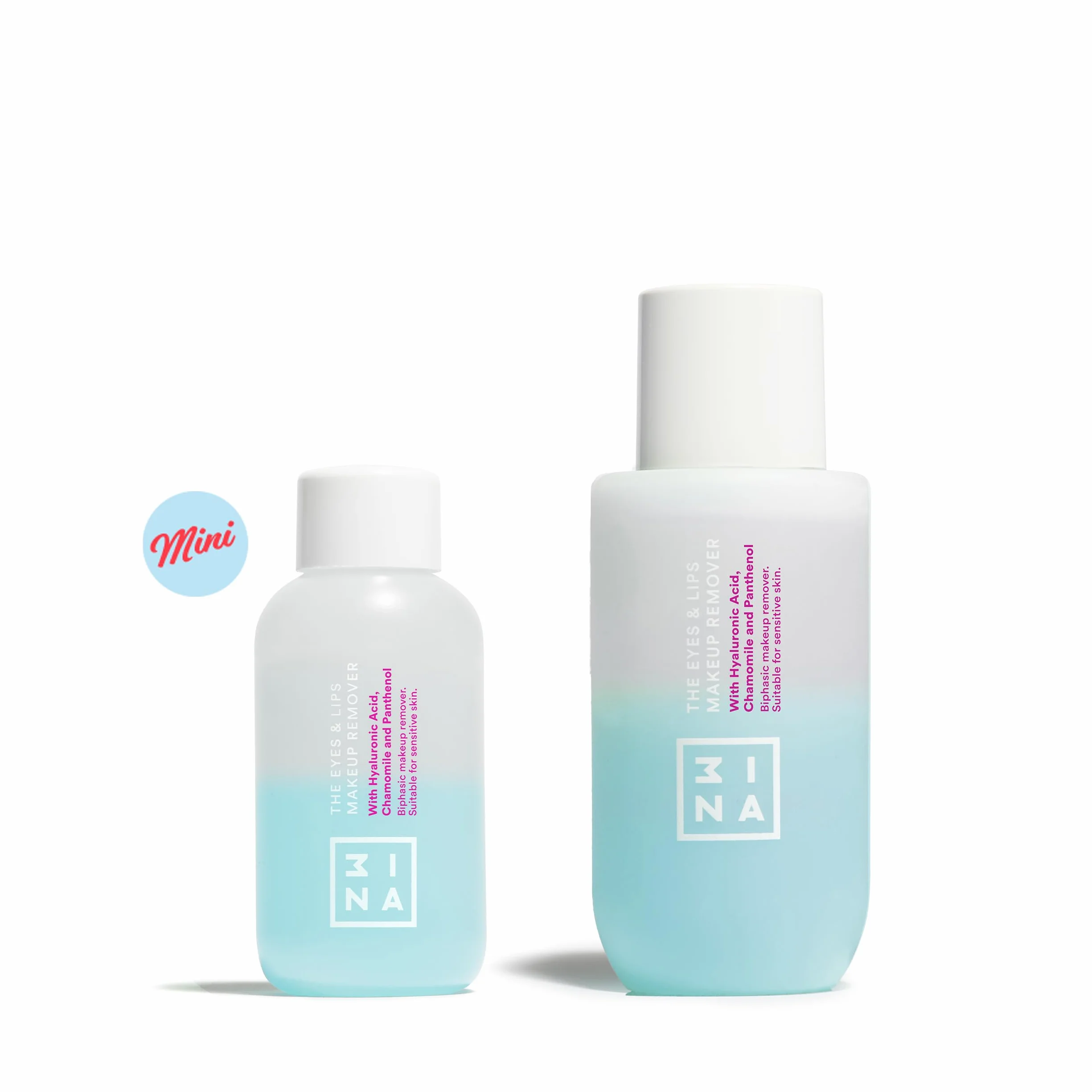 3INA MAKEUP - The Eyes & Lips Make Up Remover (mini) - Struccante Bifasico Delicato Viso e Occhi Waterproof - Aloe Vera e Hamamelis - Idratante - Per Tutti i Tipi Di Pelle - Vegan - Cruelty Free