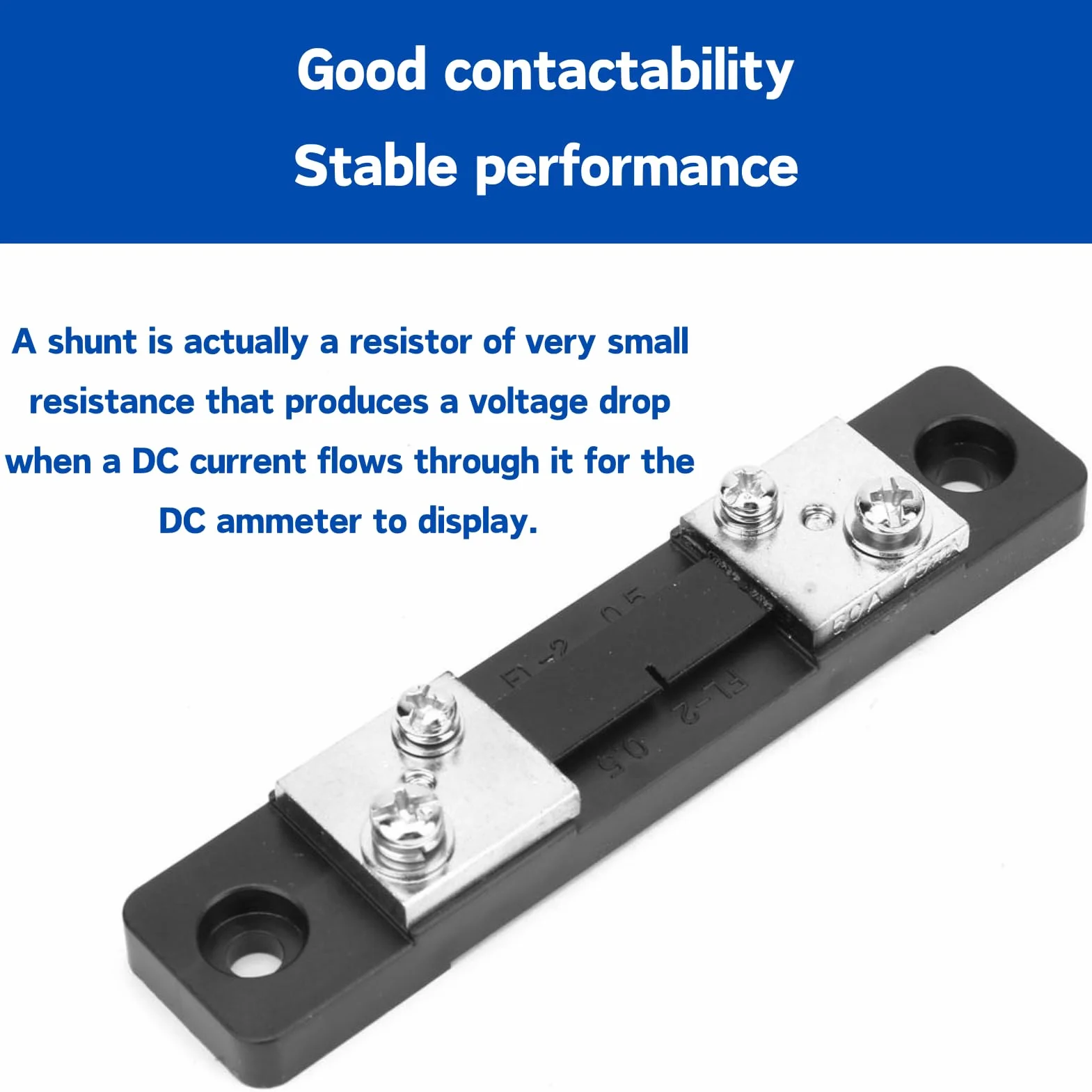 Jadeshay Resistore Shunt 50A 75mV per Amperometro Digitale Pannello di Controllo