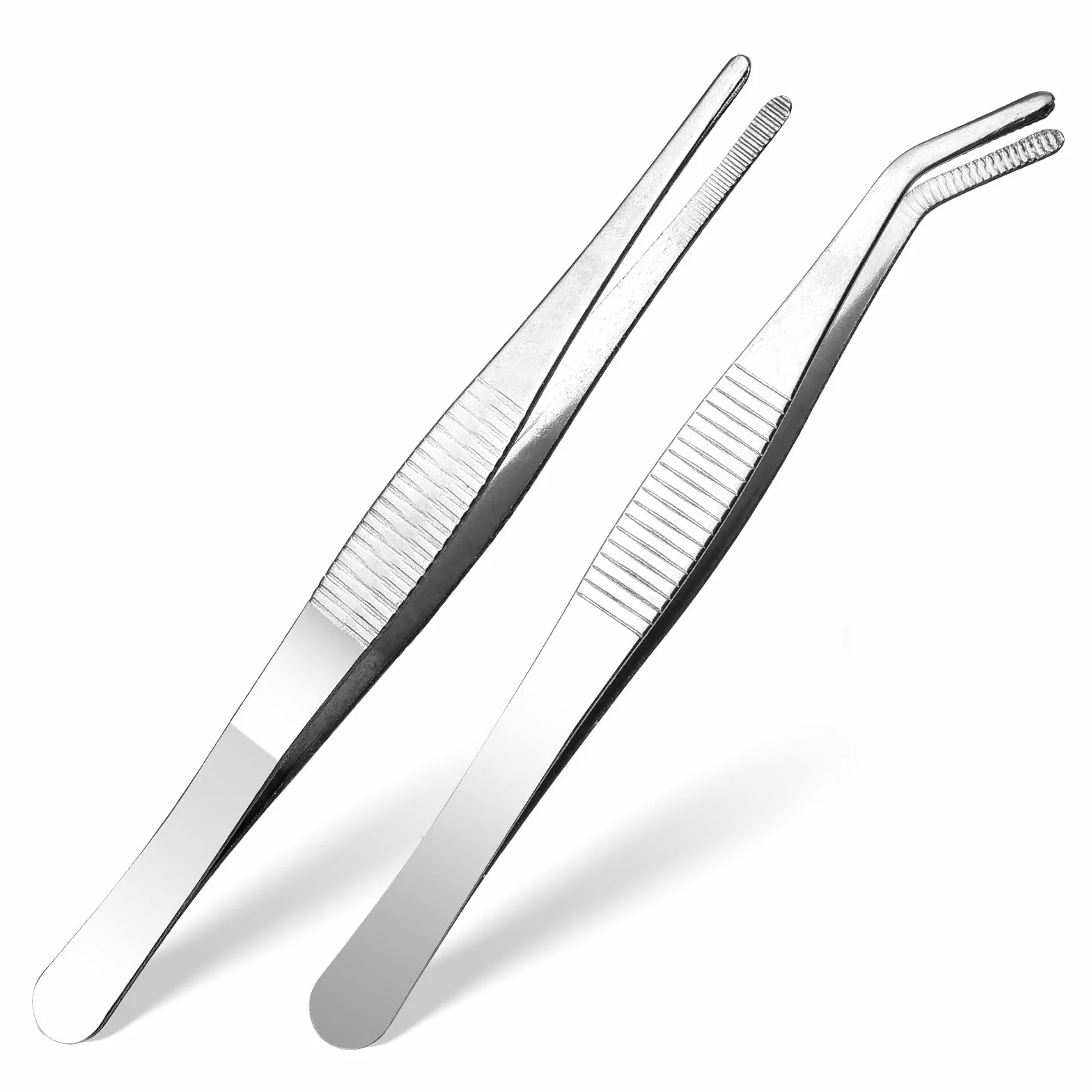 Pinzette in acciaio inox 14 cm curve a punta antiscivolo dritte smussate oblique per artigianato elettronica laboratorio
