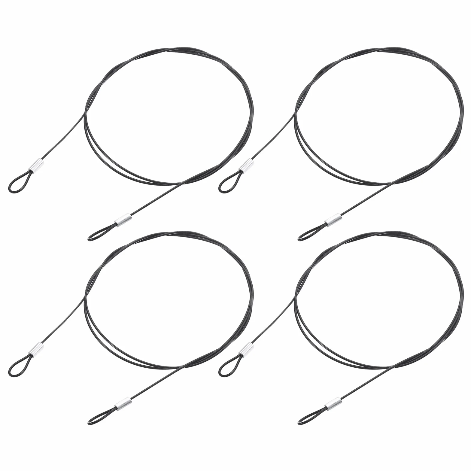QUARKZMAN 100m x 1,5mm Laccio Cavo in Acciaio Inossidabile con Anelli Rivestiti in Vinile, 4 Pezzi