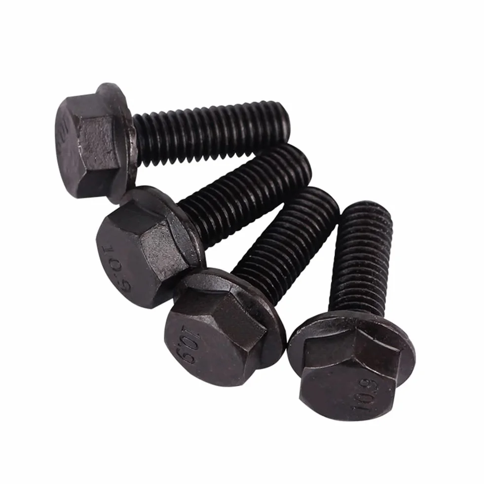 Viti Flangiate Esagonali Seghettate M8x35 mm Acciaio Legato Grado 10,9 Nero
