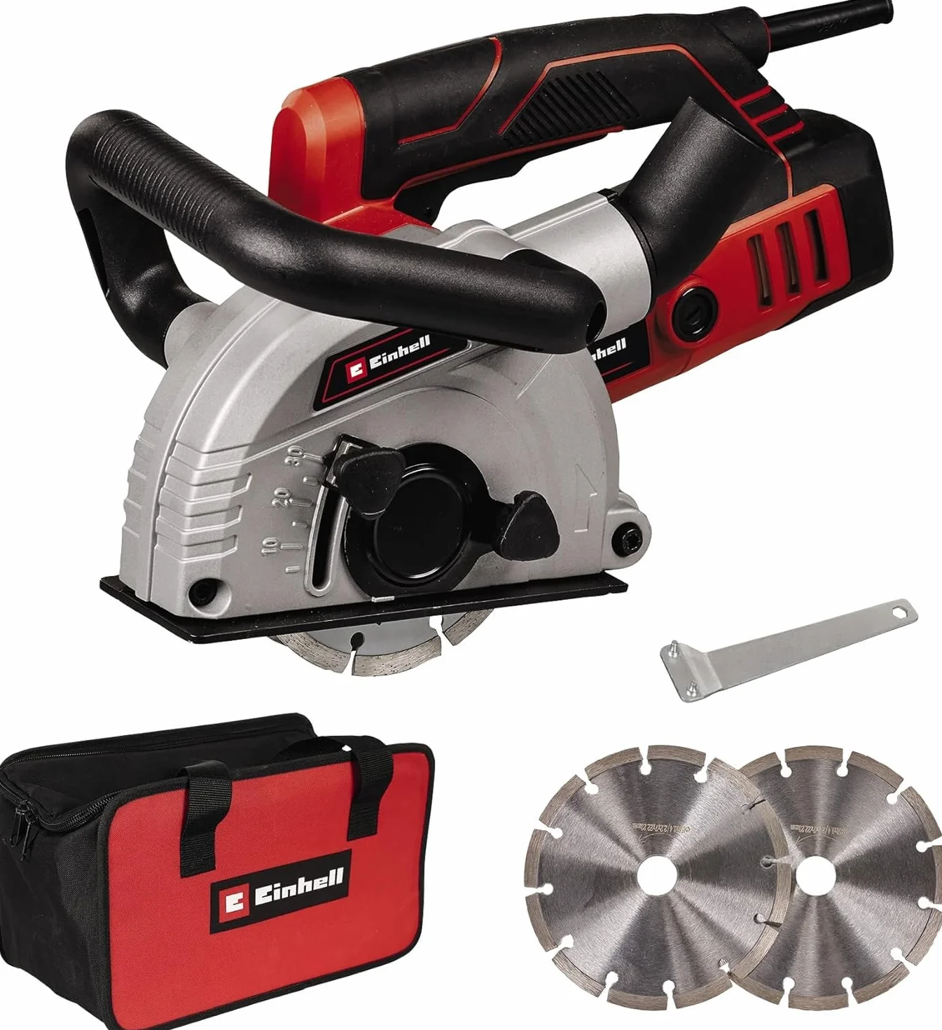 Einhell TE-MA 1500 Fresa a muro 1500 Watt regolazione continua profondità fresatura larghezza taglio avvio morbido custodia 2 dischi