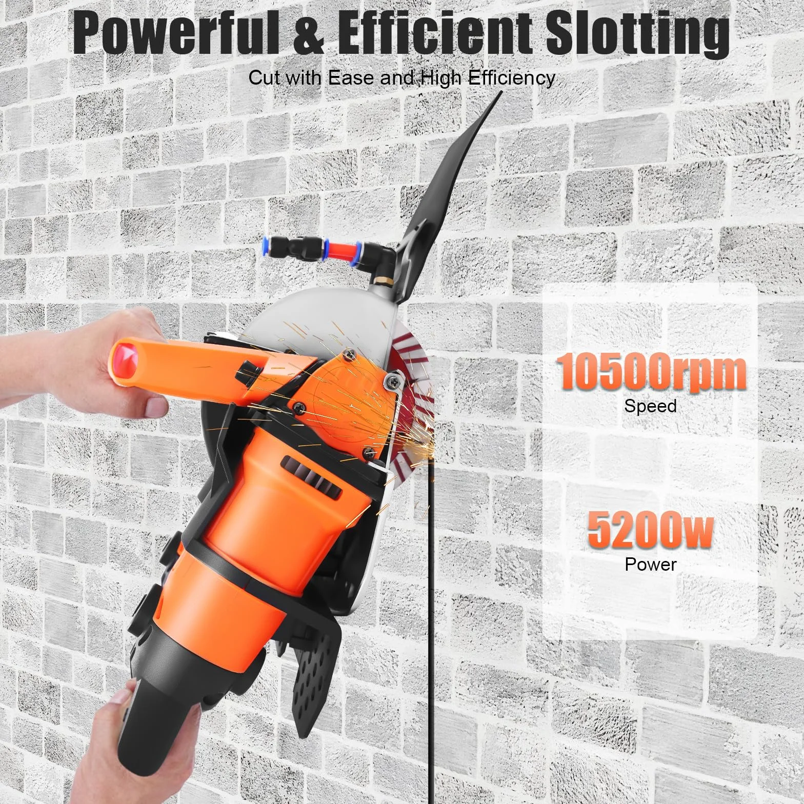 Scanalatrice da Parete 5200W 10500 giri/min Elettrica con 5 Lame per Calcestruzzo Mattone Marmo