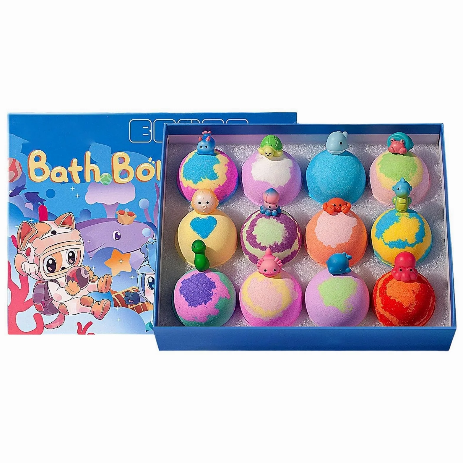 Bombe da Bagno Effervescenti 12 Pezzi Effervescenti Delicati Rinfrescanti | Giocattoli All'interno per il Bagnetto per Amiche Ragazzi Ragazze Figli Figlie