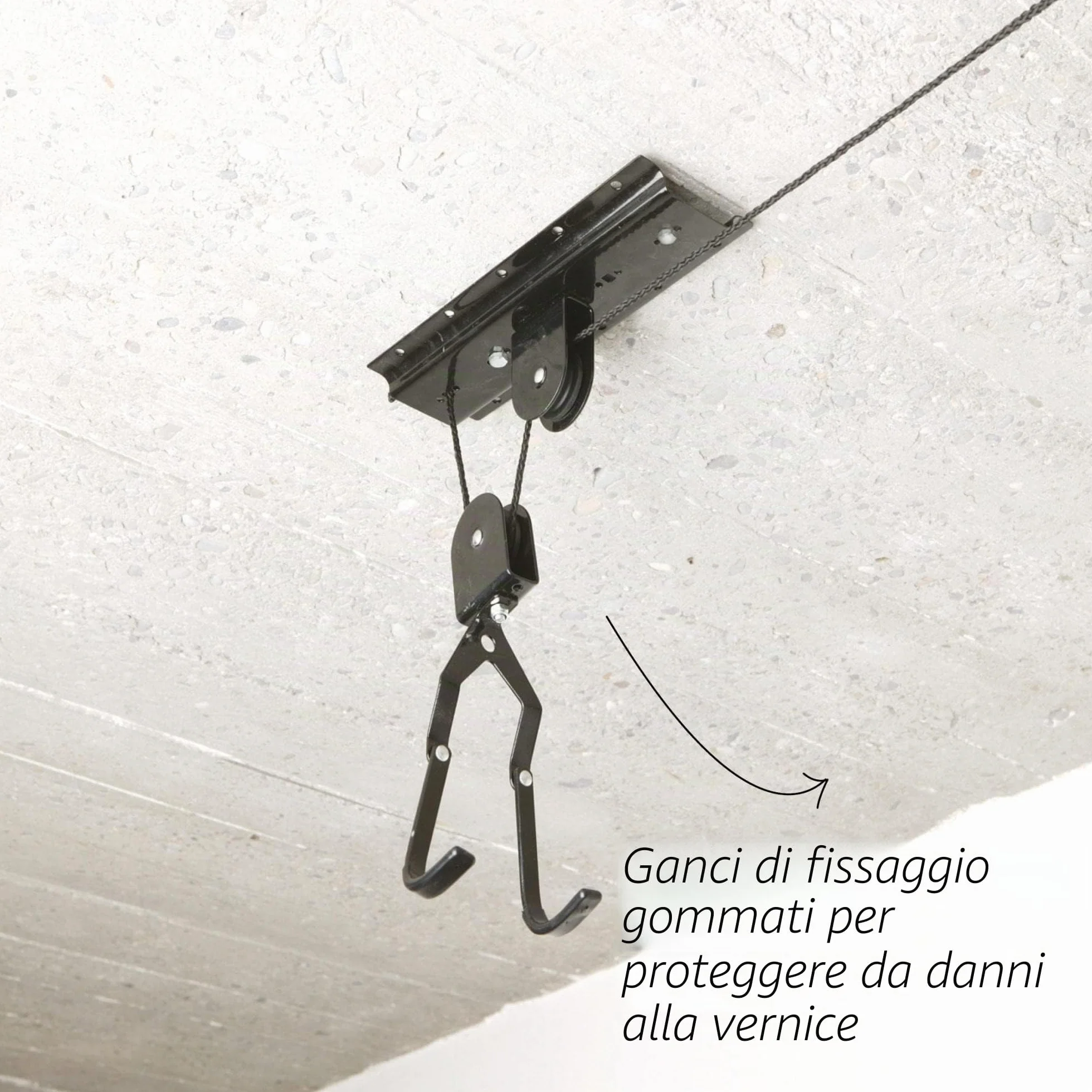 Fischer sollevatore a soffitto per biciclette e e-bike portata 30 kg altezza 4 m meccanico