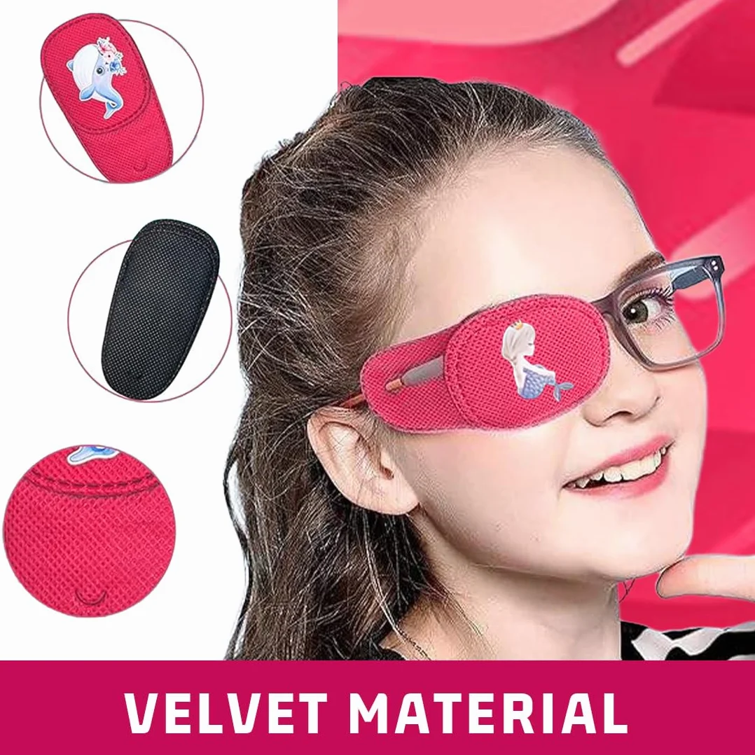 6 pezzi di benda occhio pigro bambini per occhiali, riutilizzabili bende oculari per bambini, adatti per l'occhio destro (per il trattamento di occhio pigro, ambliopia, strabismo, ecc.).