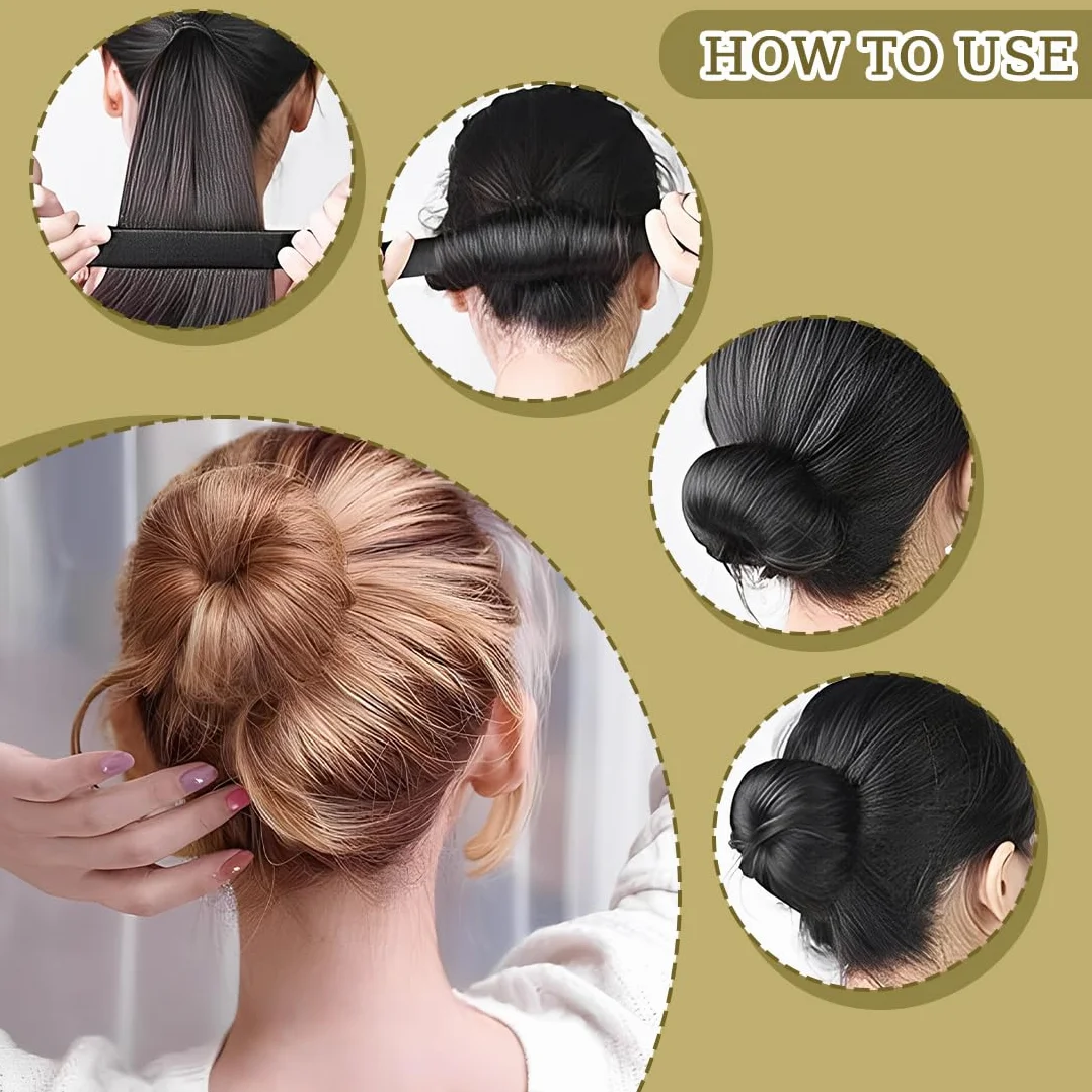 2 Pezzi Chignon per Ciambella, Chignon Facile Per Capelli Chignon Bun Maker, Fashion Hair Styling Clip Hairstyle DIY Tool per Ragazza Donne,accessori capelli,French Twist Accessori Capelli