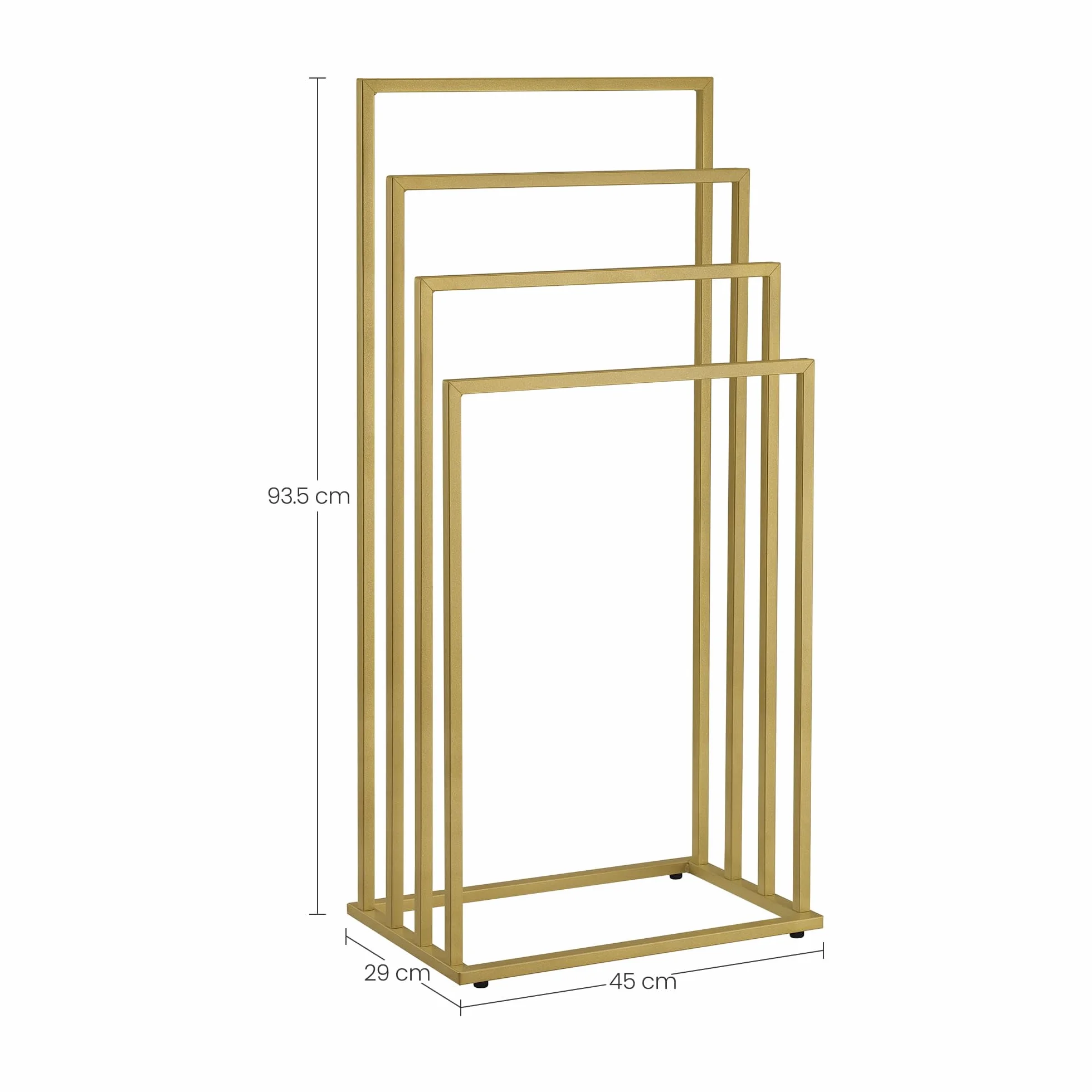 Porta asciugamani oro opaco 4 livelli in metallo per bagno e SPA