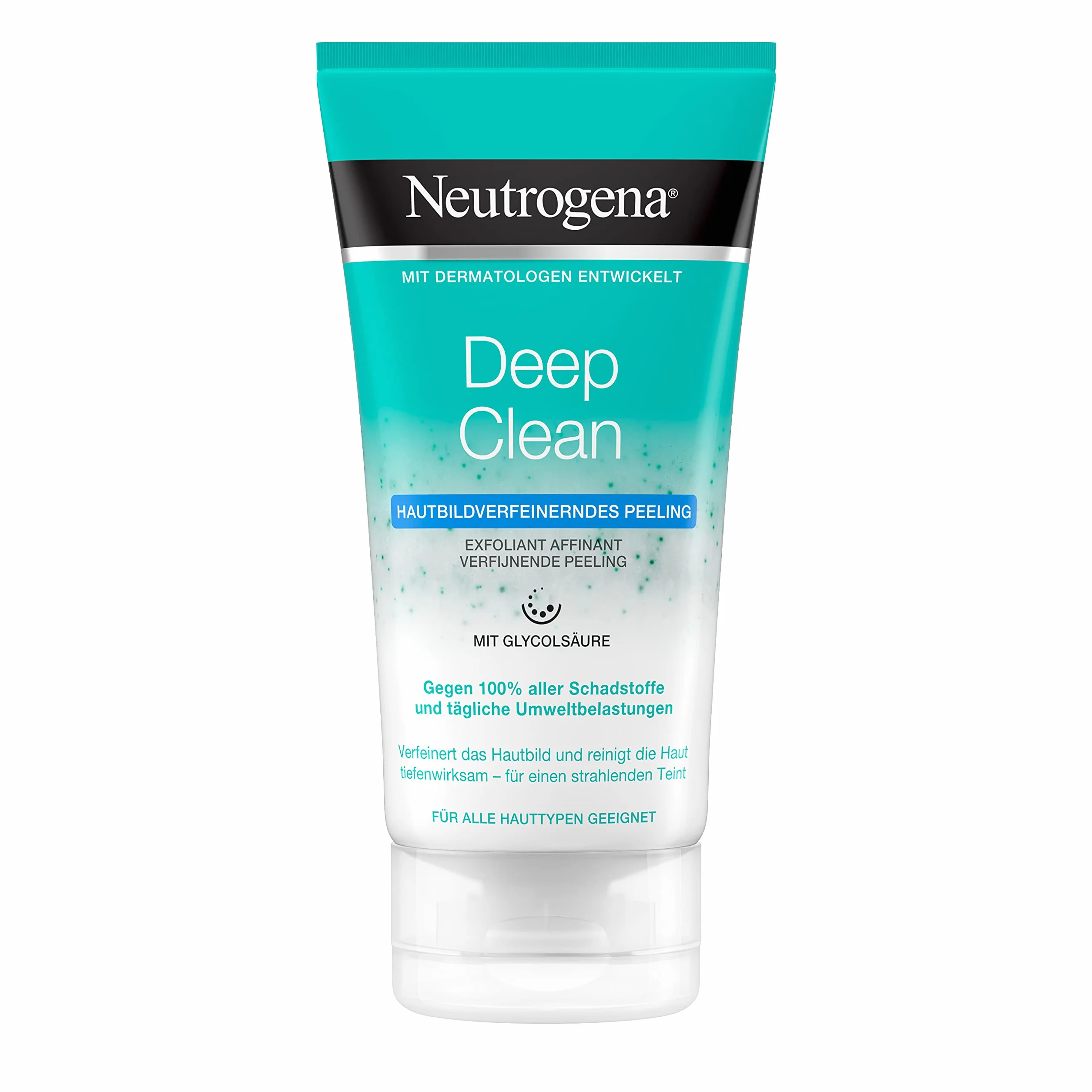 Neutrogena “Deep Clean” - Peeling per la pulizia del viso, con acido glicolico, per ogni tipo di pelle, 150 ml