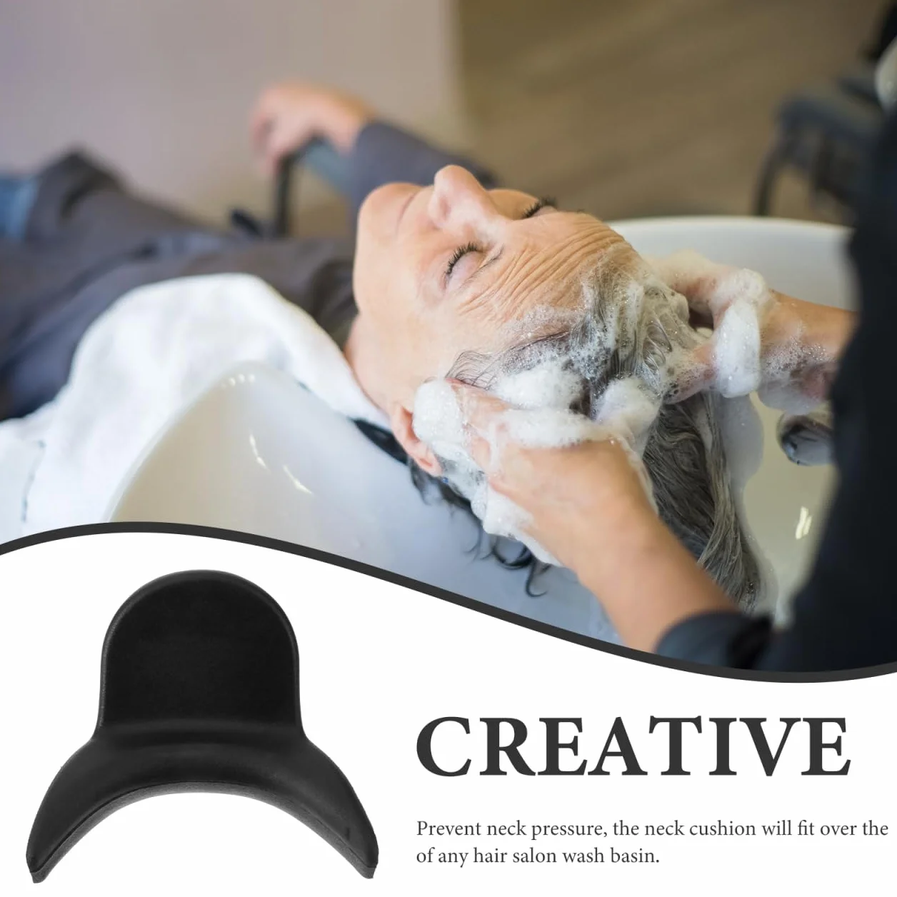 Cuscino Poggiatesta Per Shampoo Da Salone Supporto Cervicale Morbido e Resistente, Cuscino Comodo Per Collo Per Lavaggio Chioma in Vasca, Accessorio Professionale Per Parrucchieri e Spa