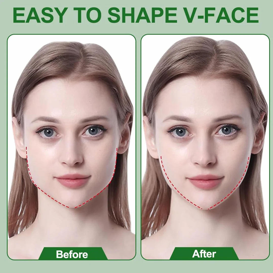 Doppio Mento Maschera Viso Snellente,Maschere Riutilizzabili a V,Fascia per il lifting del viso per il dimagrimento,per il viso Per Facciale a forma di V per viso rassodante anti-rughe