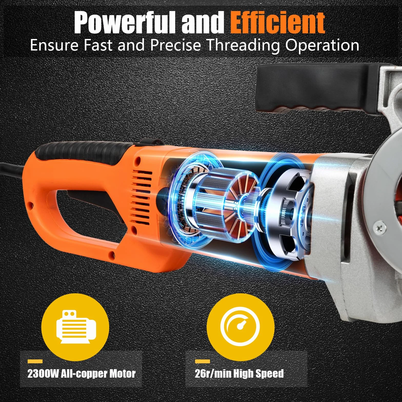 Filettatrice elettrica per tubi 2300 W 1/2"-1-1/2" 6 matrici