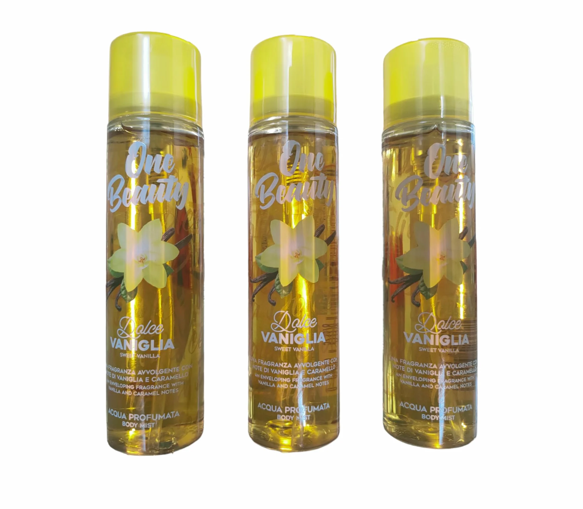 ONE BEAUTY ACQUA PROFUMATA PER IL CORPO DOLCE VANIGLIA 100ml N 3 PEZZI (Tot 300ml)