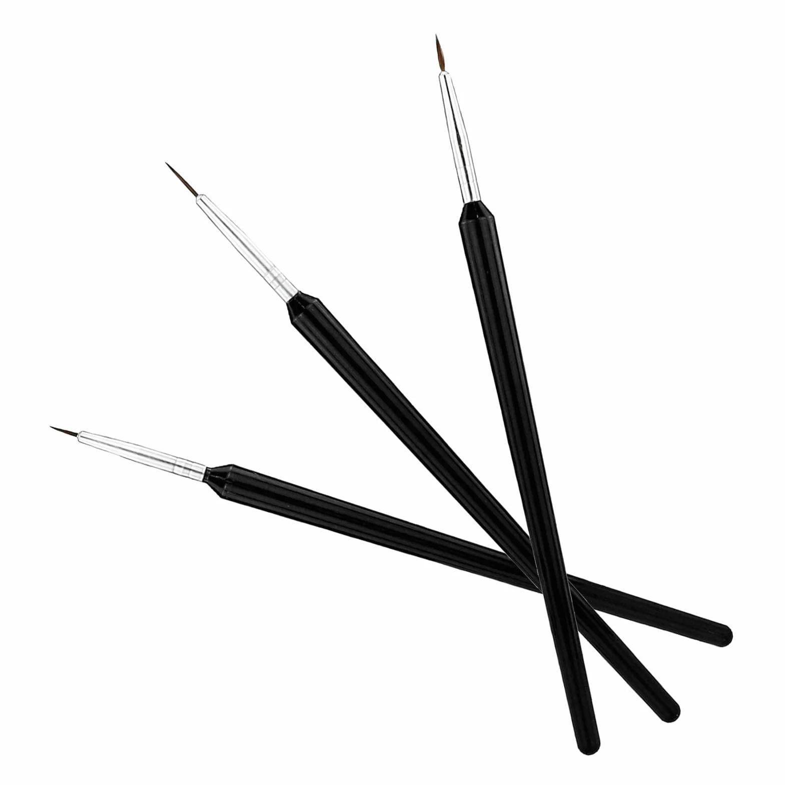 Set di 3 pennelli sottili per nail art, pennelli sottili per nail art in miniatura, pennelli per nail art fai da te, per brevi tratti, dettagli, sfumature, linee allungate