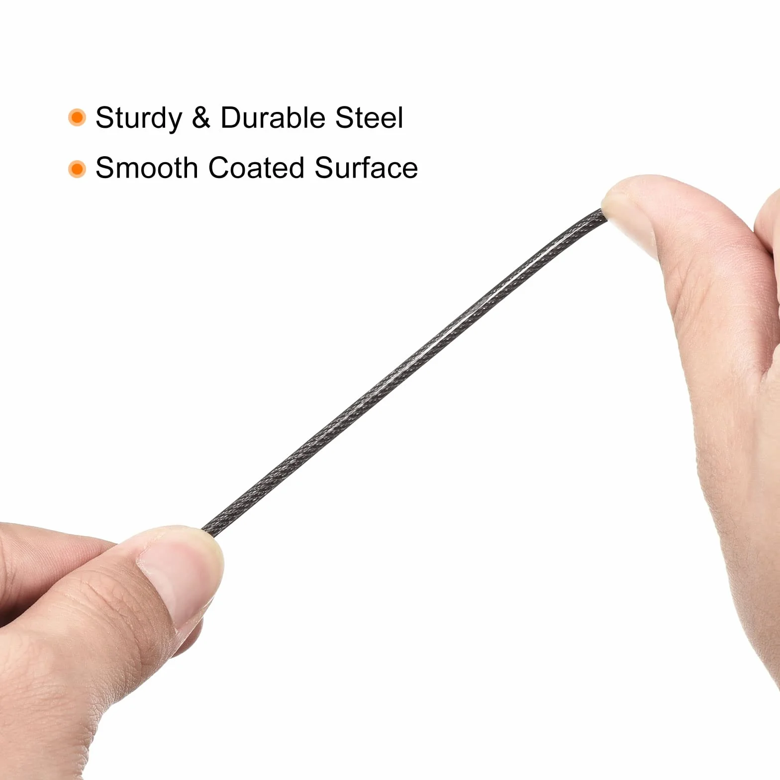 PATIKIL Acciaio Cavo Antifurto 2.5mm x 0.5m Blocco Filo Corda Doppio Cerchio Sicurezza per Bici, Porte, Nero, 2pz