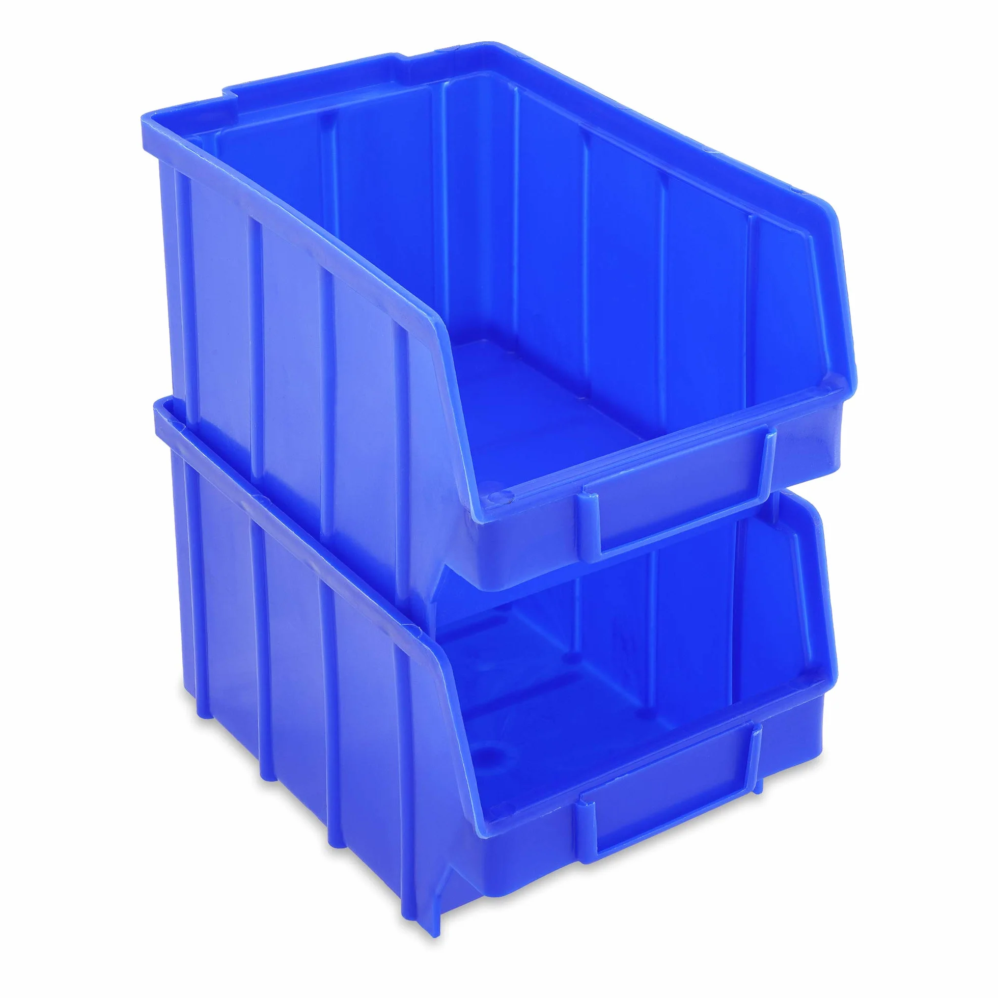 Scatole impilabili blu misura 3 145x248x127 mm portaoggetti per scaffale