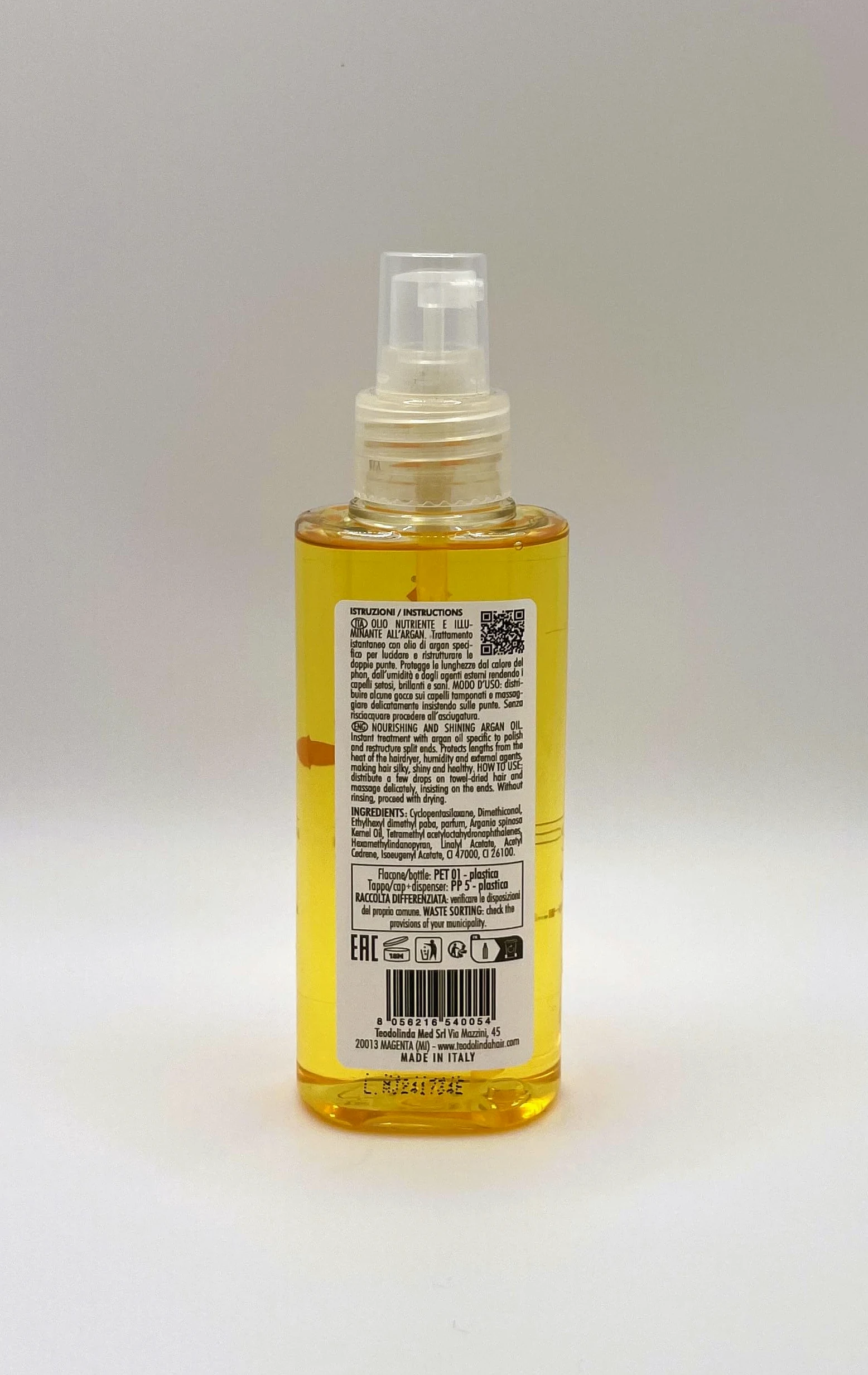 Teodolinda Hair Olio Nutriente a base di Argan