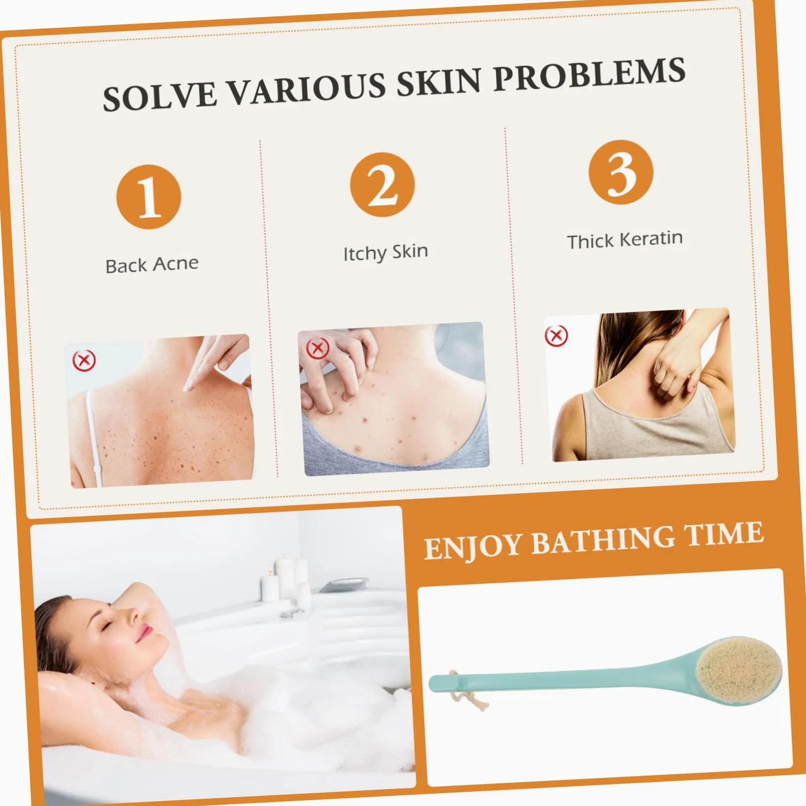 Healvian 2pezzi Spazzola Da Con Manico Lungo Verde Scrub Esfoliante Per Schiena Massaggio e Della Design Ergonomico e Durevole Per Tutti Tipi