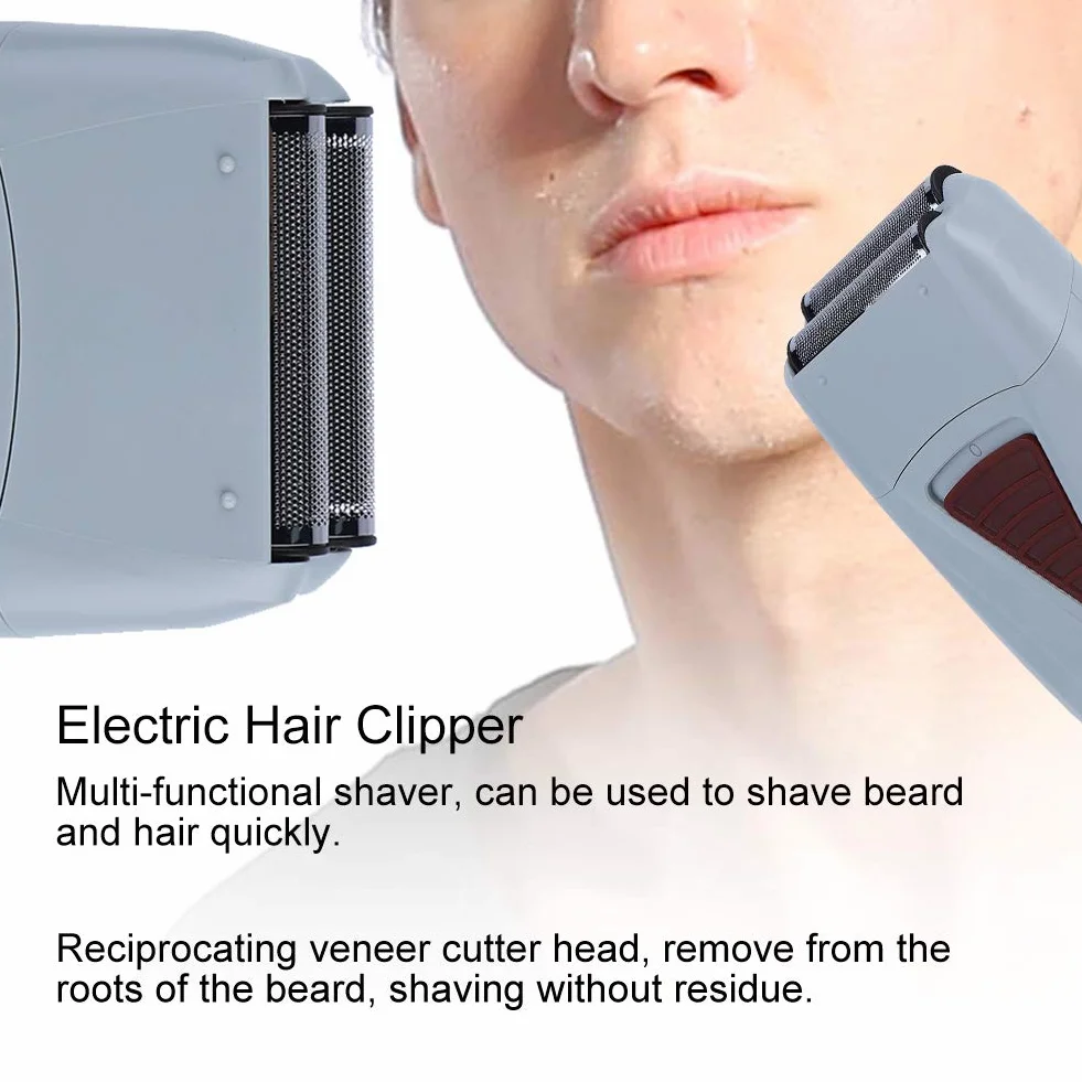 Rasoio elettrico, Trimmer ricaricabile per tagliacapelli Rasoio a doppia testa Raso alternativo Rasoio multifunzione, può essere utilizzato per radere barba e capelli rapidamente