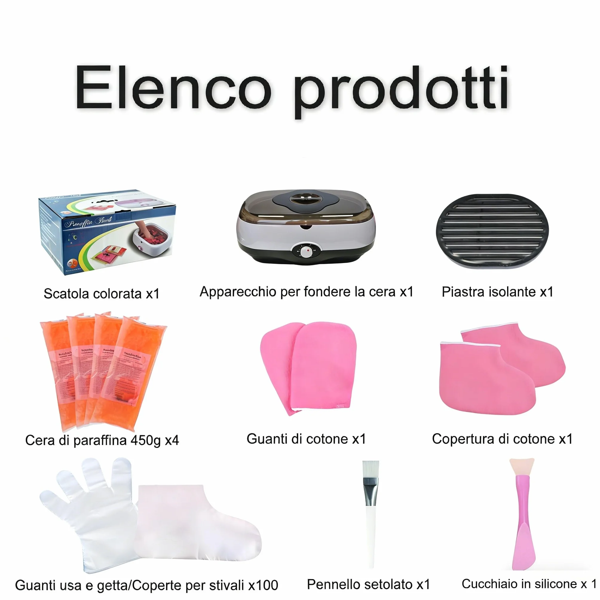 Paraffina per mani e piedi, 5000 ml bagni di paraffina mani e piedi, kit paraffina mani secca e ruvida, con cera di paraffina da 1800 g e accessori, ottimo regalo per spa (Nero)