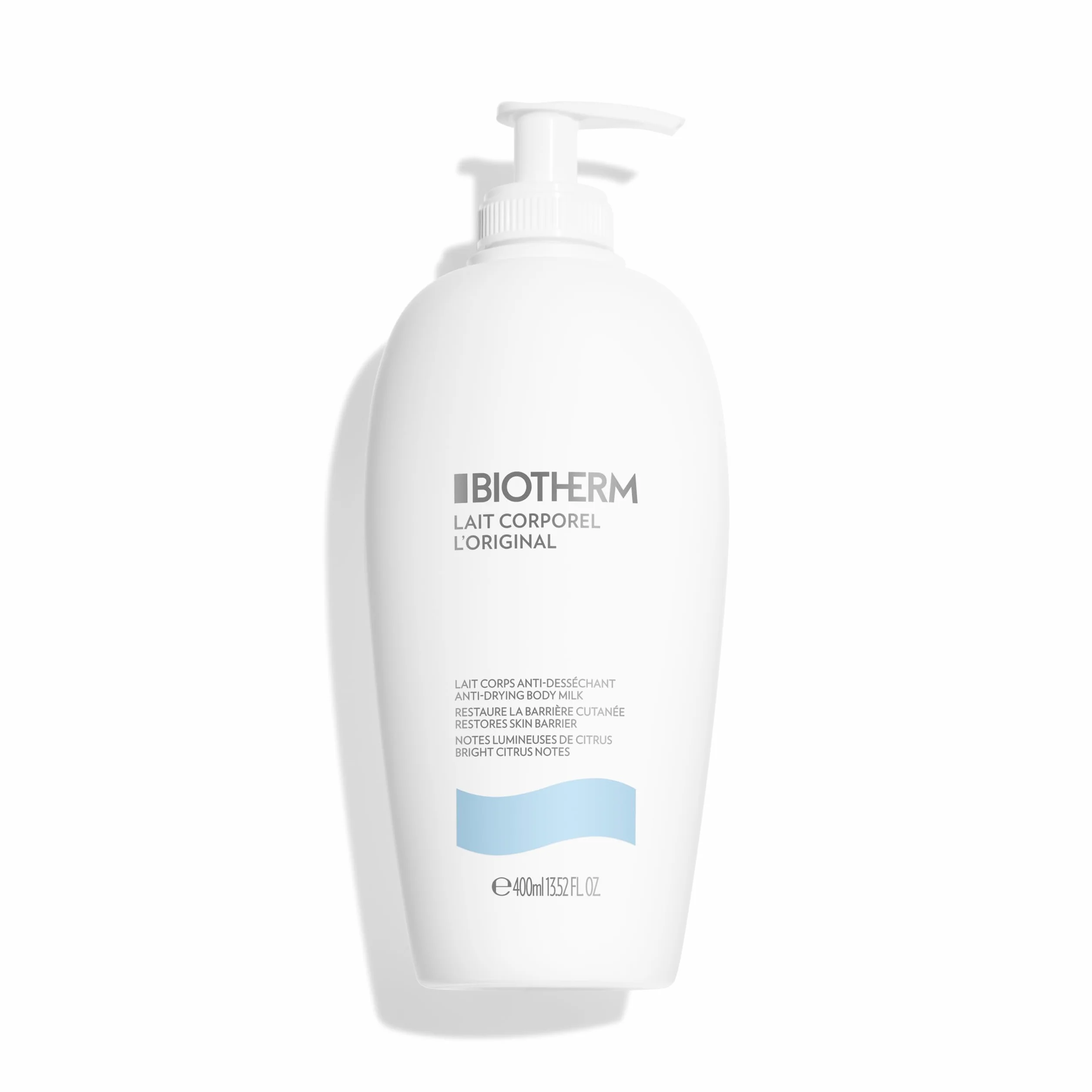 Biotherm Lait Corporel, Latte corpo idratante intensivo, Azione anti-secchezza per tutti i tipi di pelle, Arricchito con estratti di agrumi, Per una pelle liscia, morbida ed elastica.