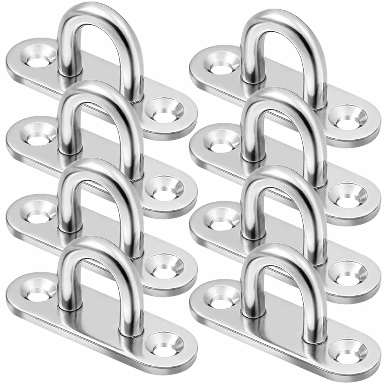 Gancio da soffitto M6 in acciaio inox per poltrona sospesa, 8 piastre oculari