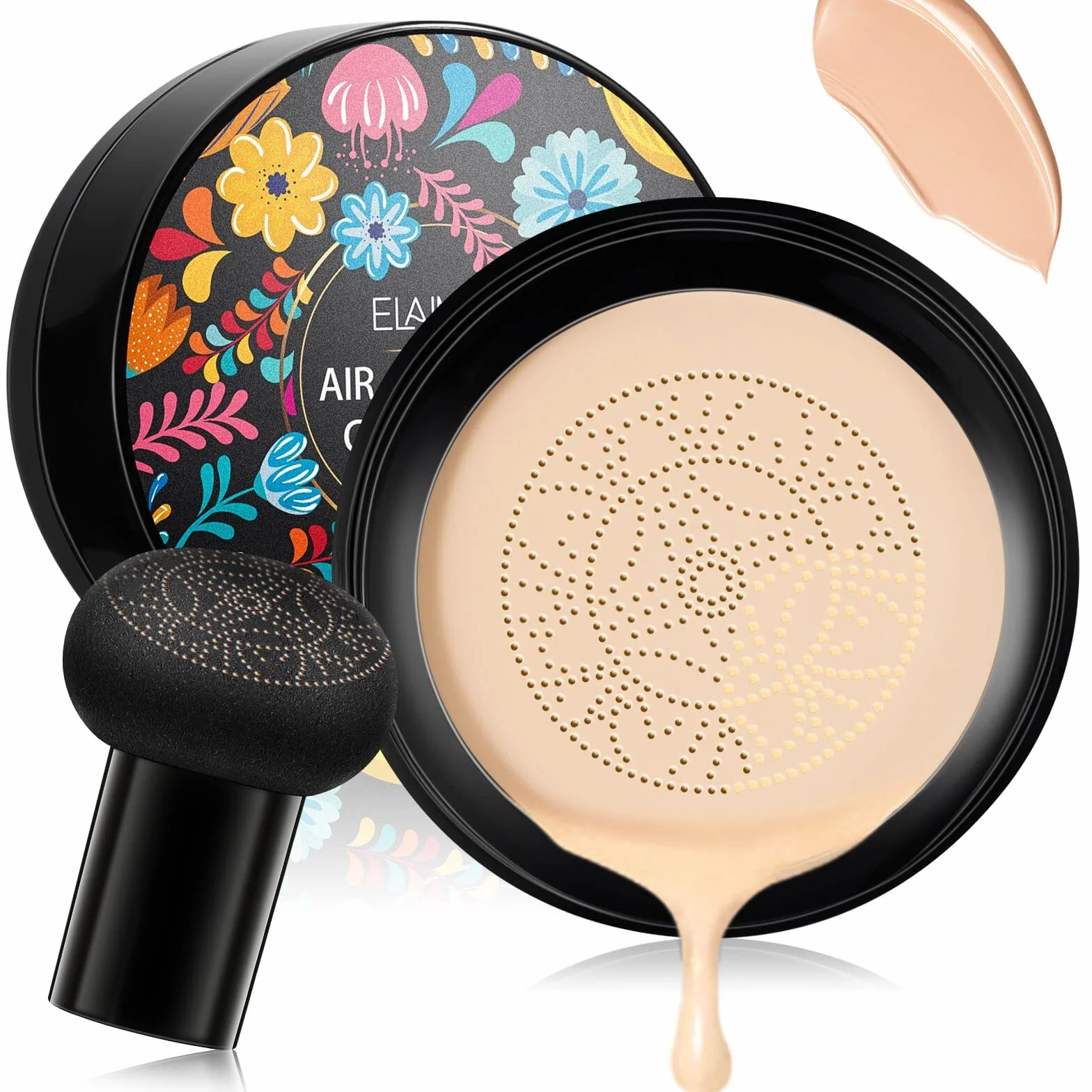 Fondotinta CC Crema con Fungo Testa D'aria Cuscino BB Crema Mushroom Head Air Cushion CC Cream per Trucco impeccabile, Anche Tonalità Della Pelle (Naturale)