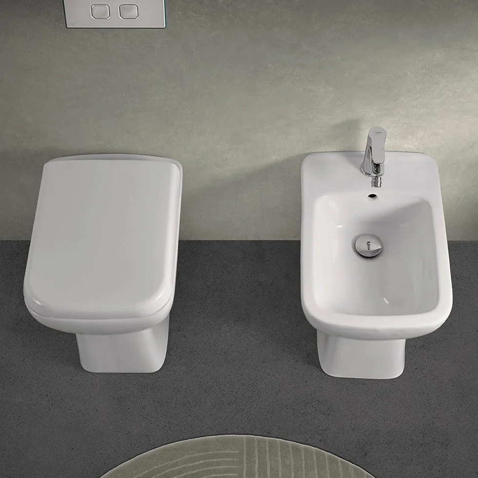 Zestaw sanitariów GINEVRA WC bidet lavabo 60 cm ceramika biały połysk