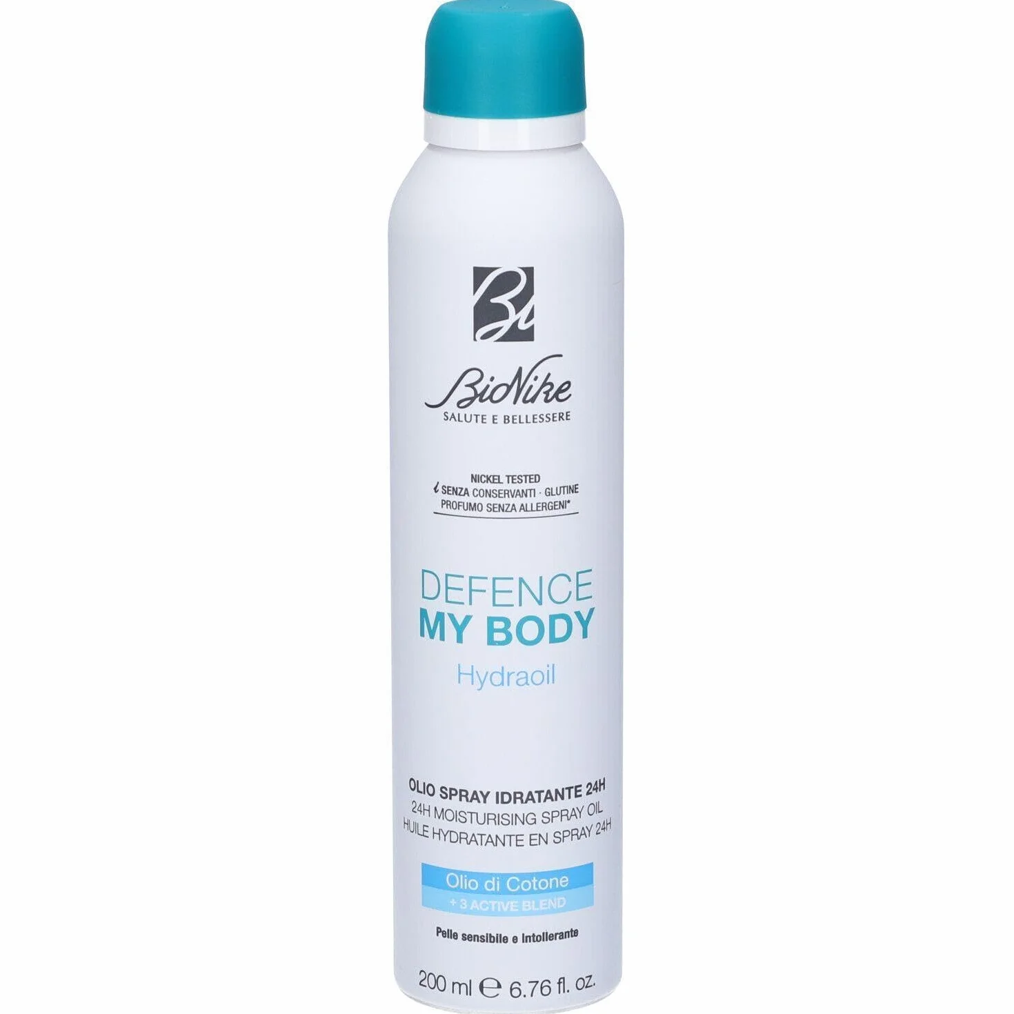 BioNike - Defence My Body, HydraOil Olio Spray Idratante 24h, Azione Emolliente, Texture Leggera e Non-Oil, 200ml