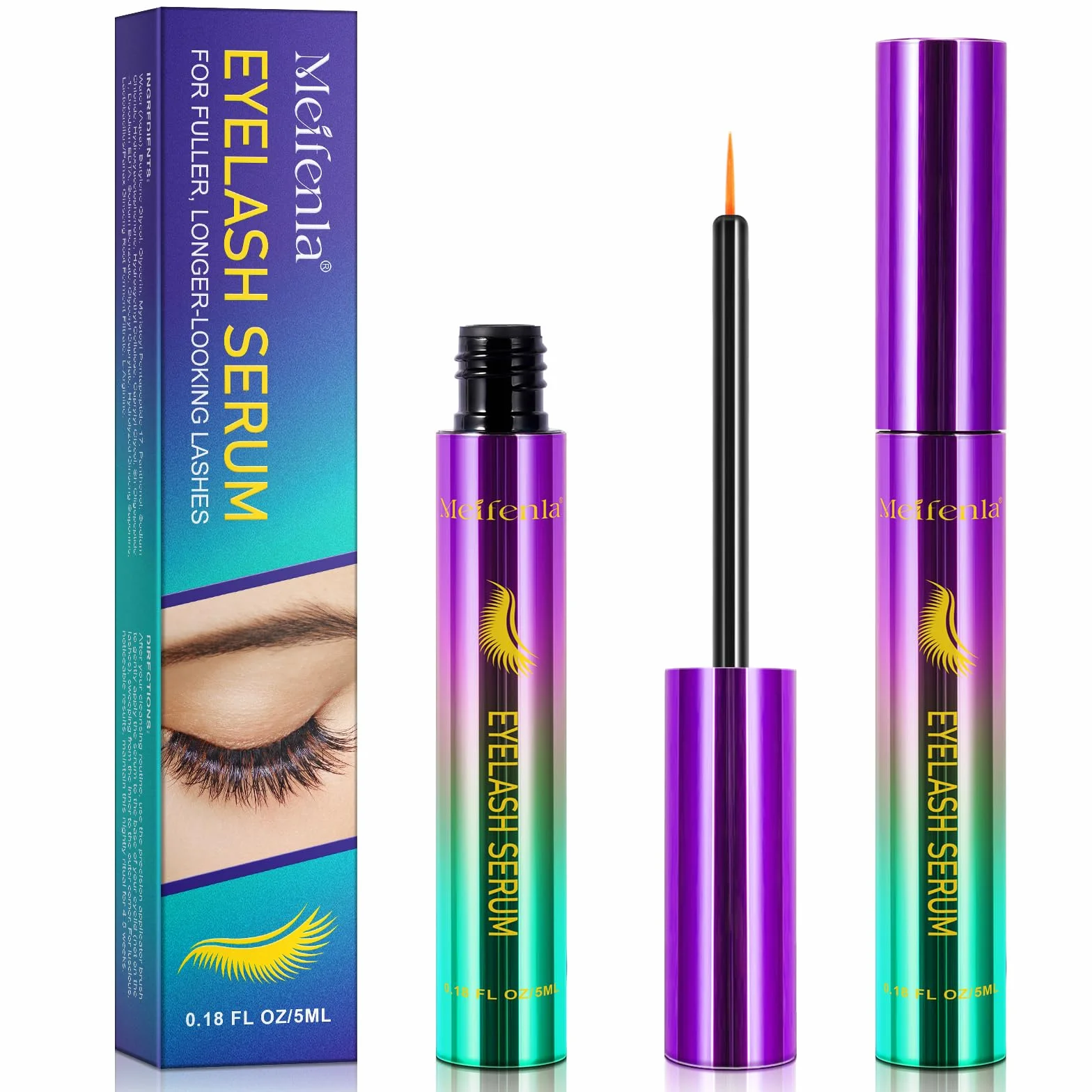 Siero Ciglia Allungante, Siero per Ciglia Crescita Ciglia, Grande Lash Serum,Naturale Essence Senza Ormoni,Protegge e Rinforza le Ciglia per un Aspetto più Pieno e Folto,Naturalmente,5 ML