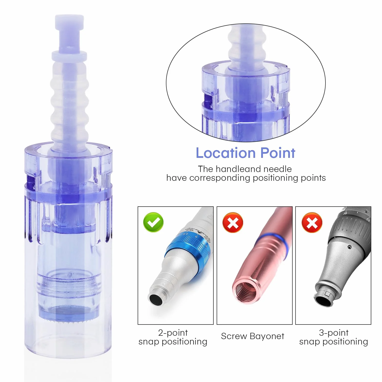 Aghi microneedling 36 punte, Dermapen Microneedling cartucce di ricambio per Derma Pen A6/A10, Cartucce Needling viso con fessura a baionetta (20 pezzi)