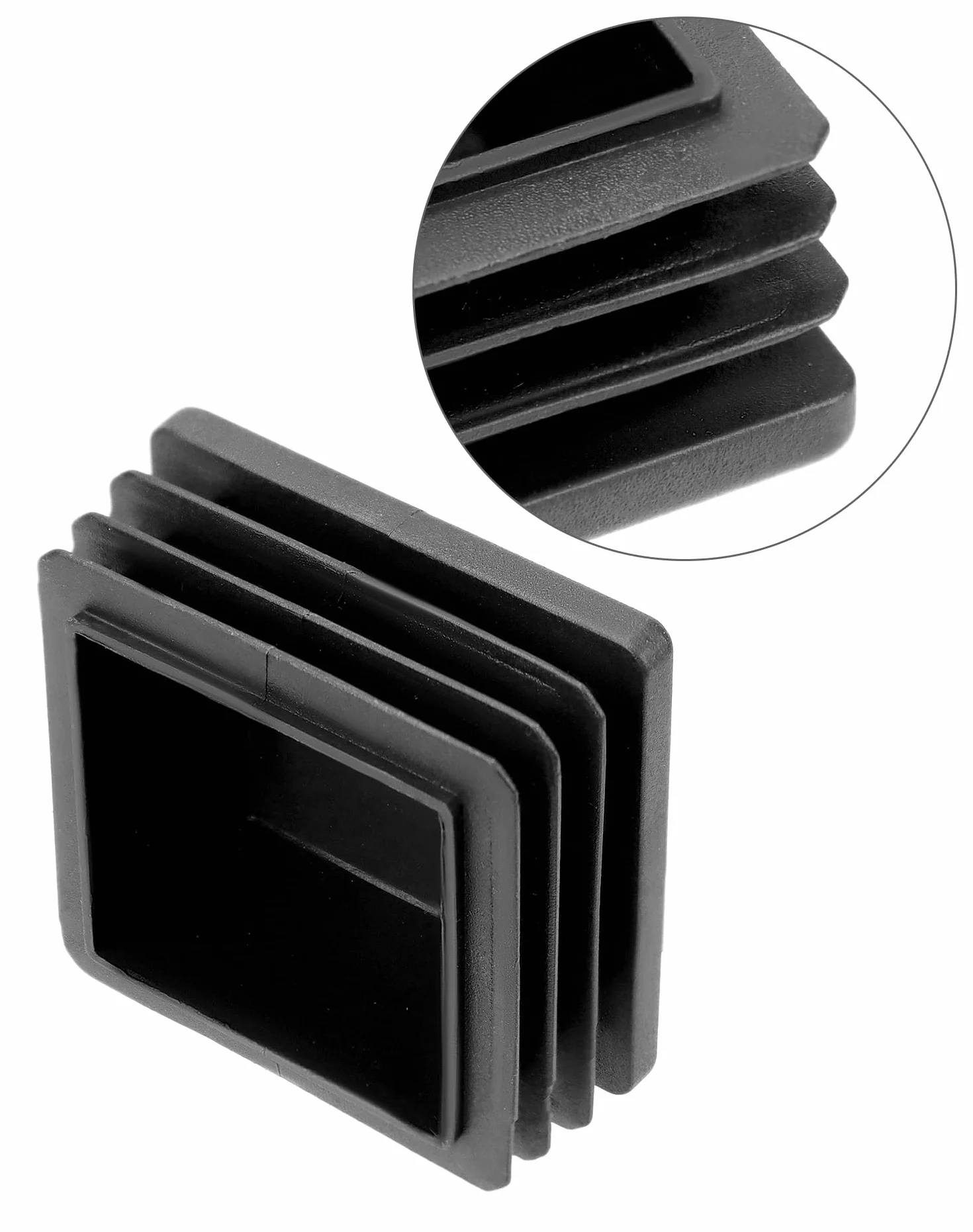 Tappo quadrato QWORK 40x40 mm plastica nero 20 pezzi